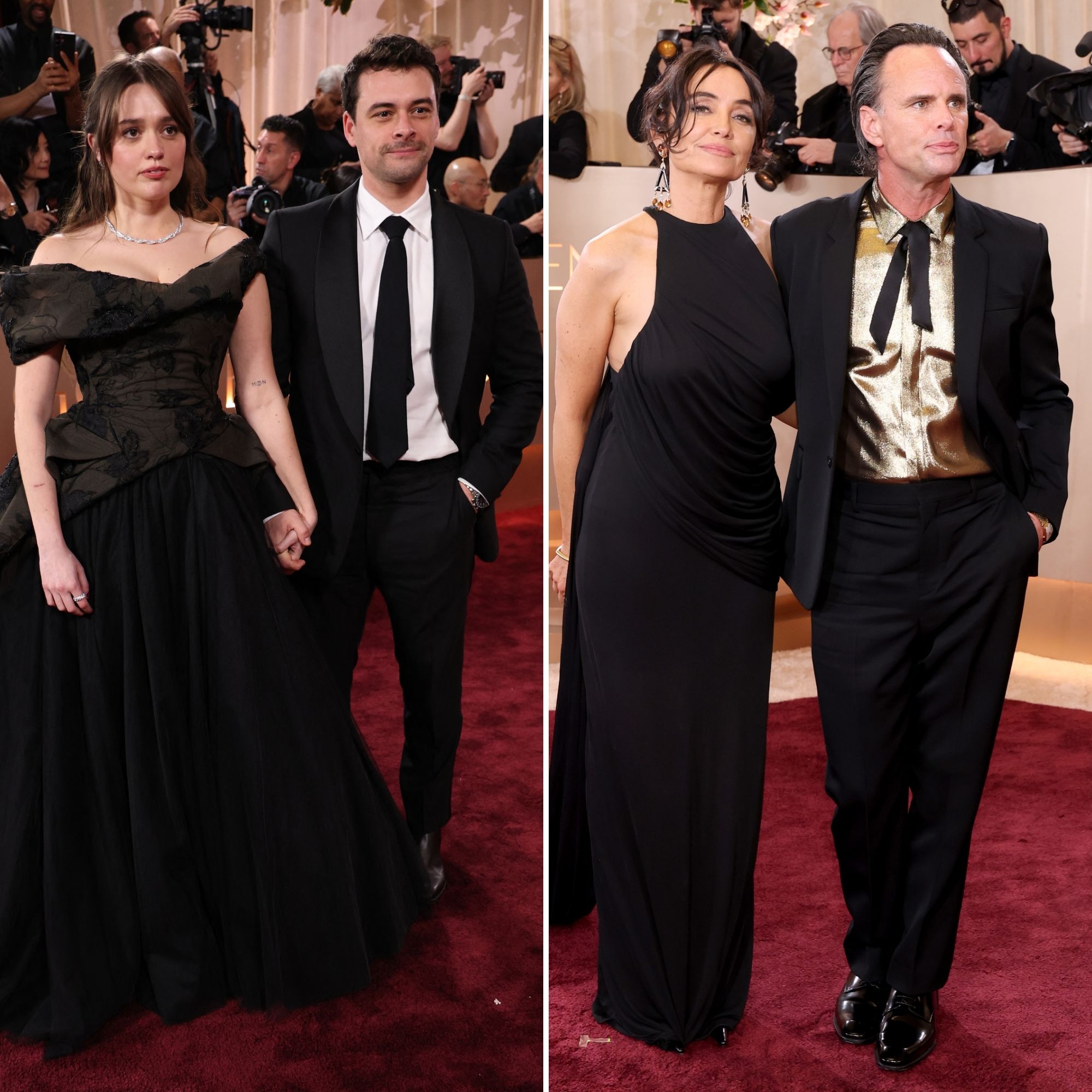 Walton Goggins, Aimee Lou Wood Celebrate at Golden Globes After Feud Rumors