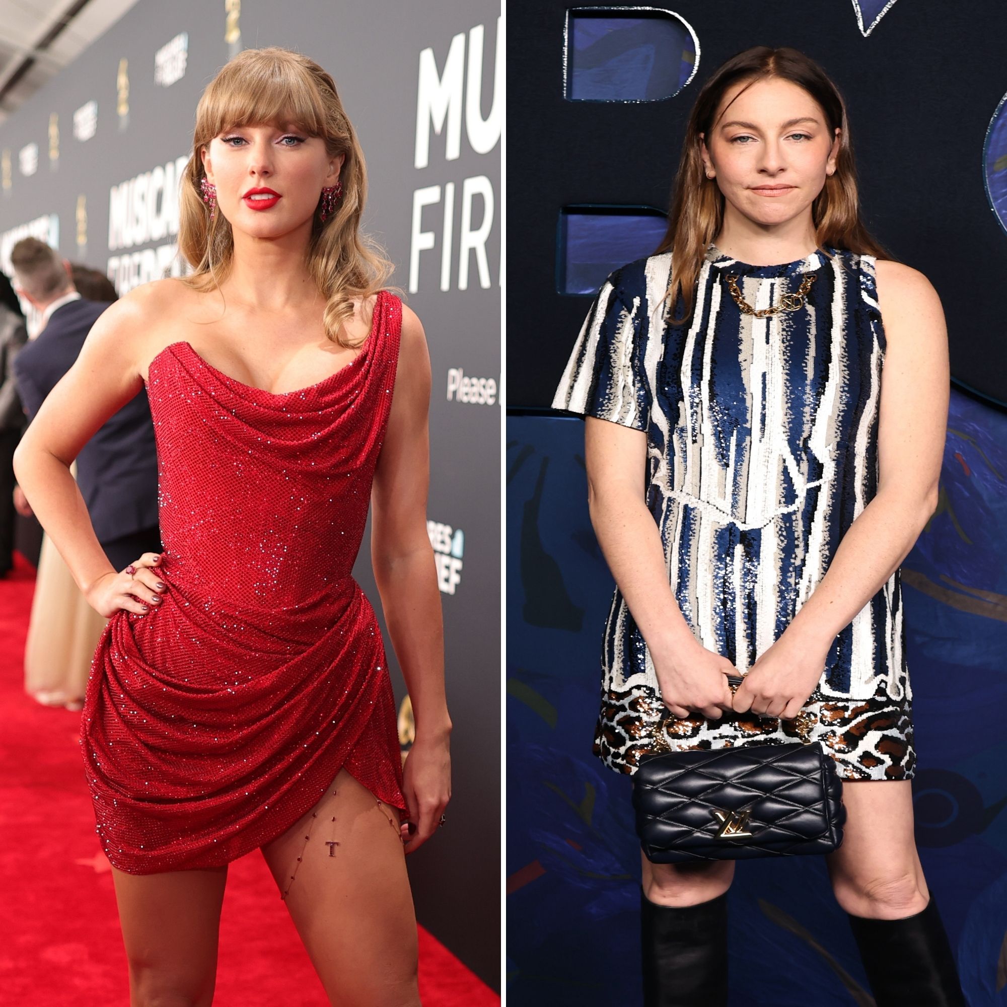 Taylor Swift Sparkles and Shines in Gold Dress at Este Haims New Years Eve Wedding 1937015412