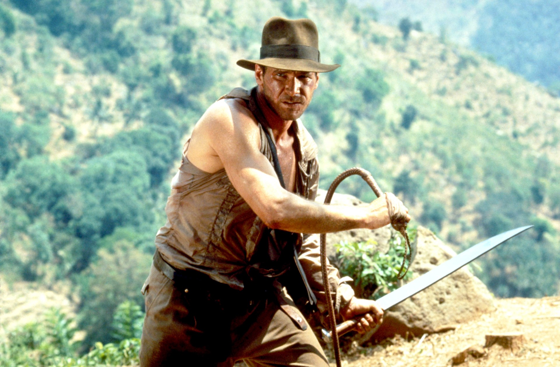 Harrison Ford in Indiana Jones and the Temple of Doom