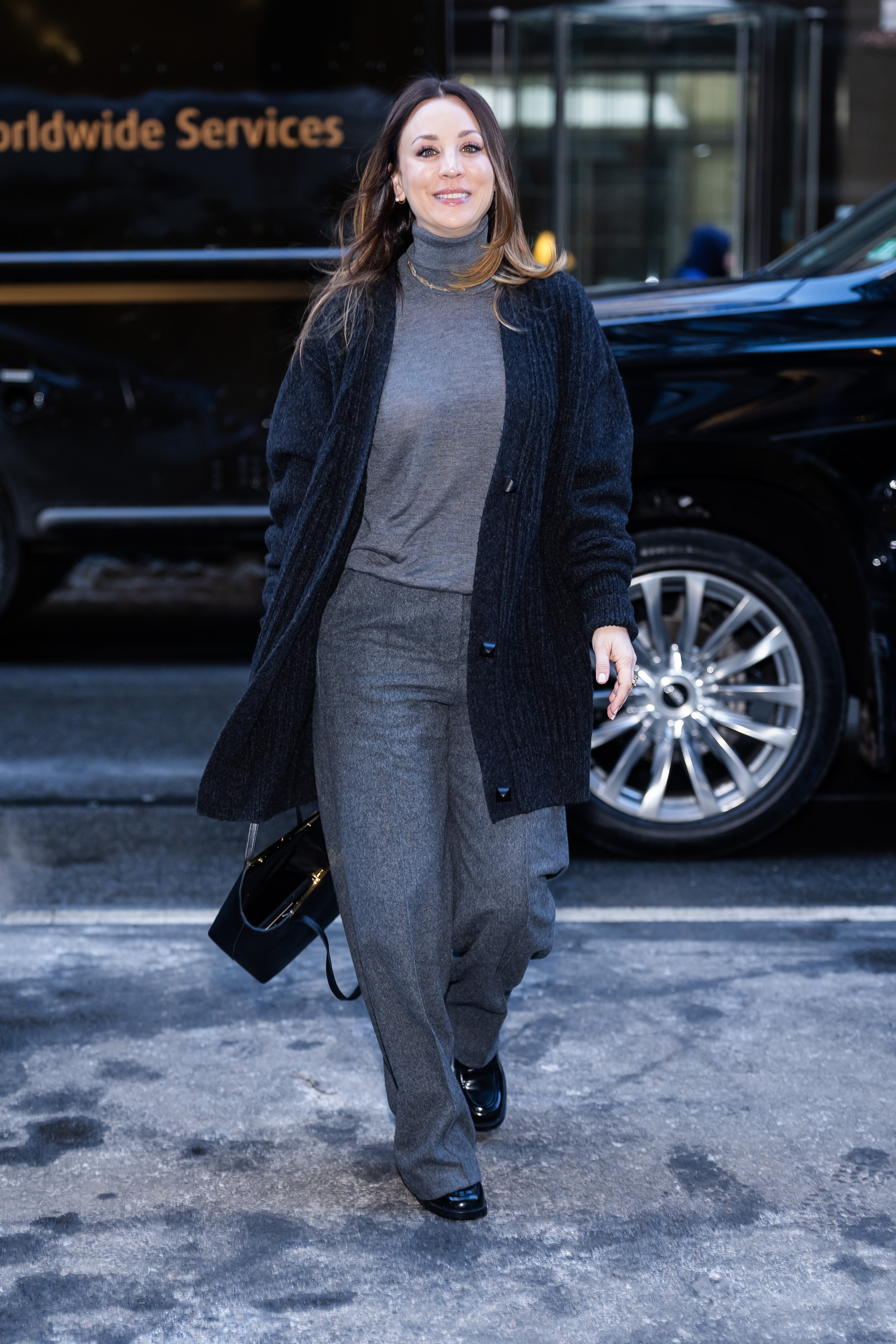 Kaley Cuoco is seen in Midtown on February 04, 2026 in New York City.