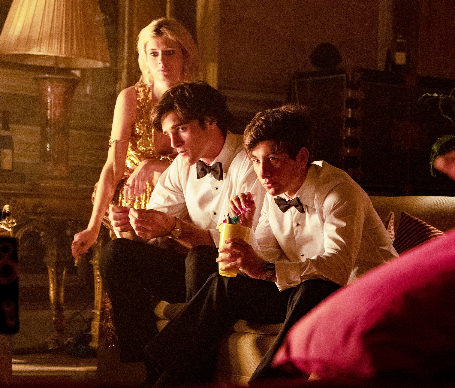 Alison Oliver, Jacob Elordi and Barry Keoghan in Saltburn