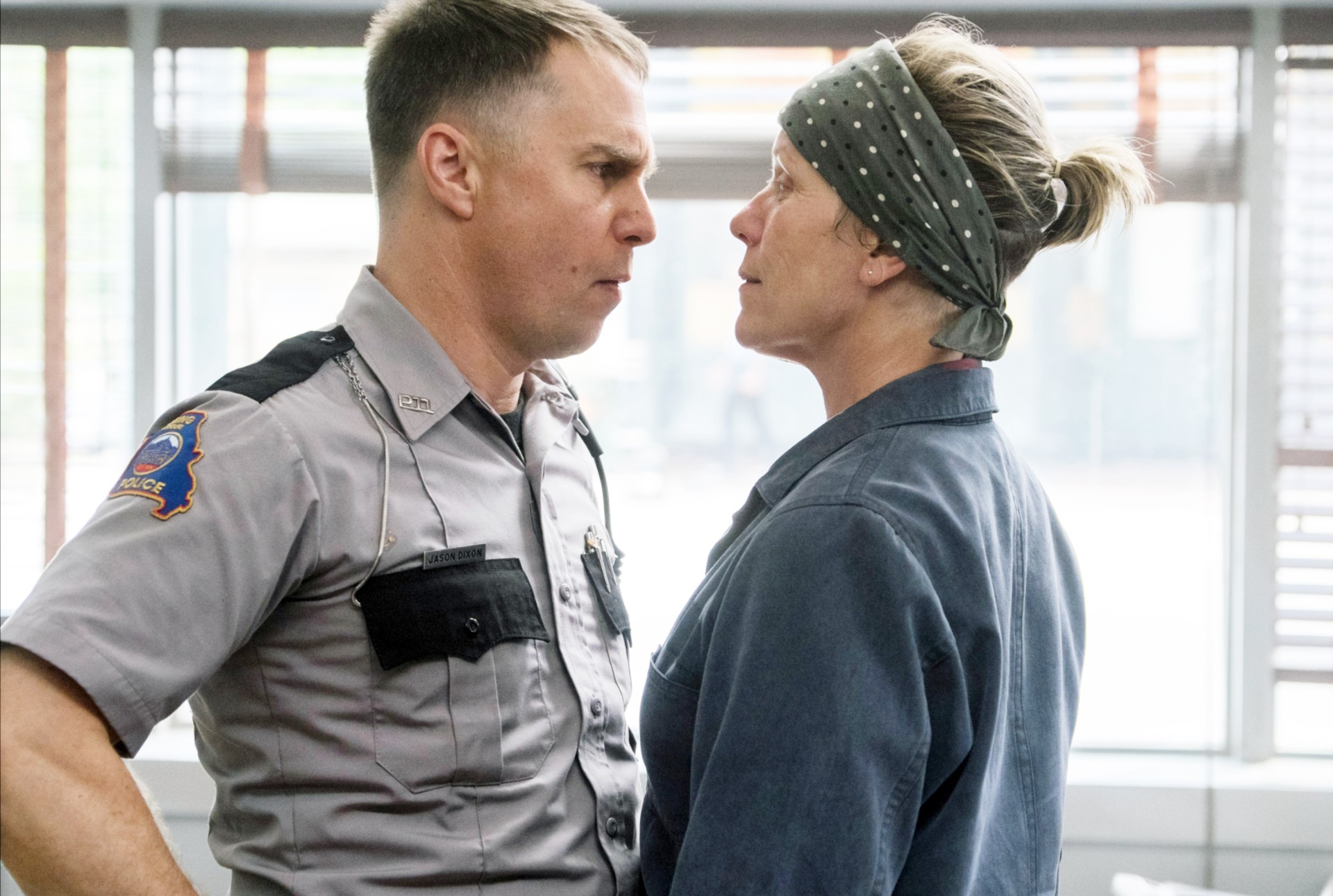 Sam Rockwell and Frances McDormand in Three Billboards Outside Ebbing, Missouri
