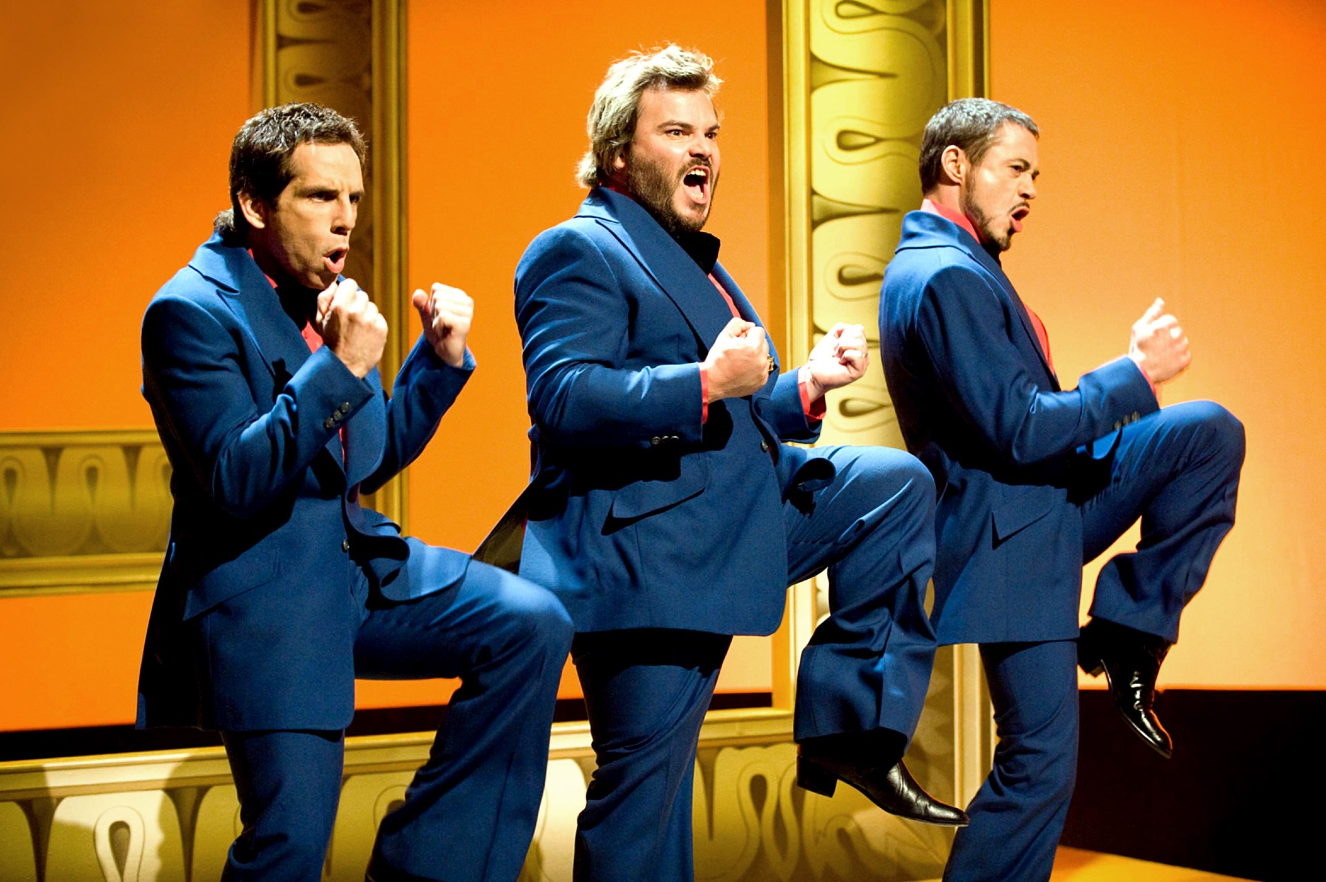 Ben Stiller, Jack Black and Robert Downey Jr. in Tropic Thunder