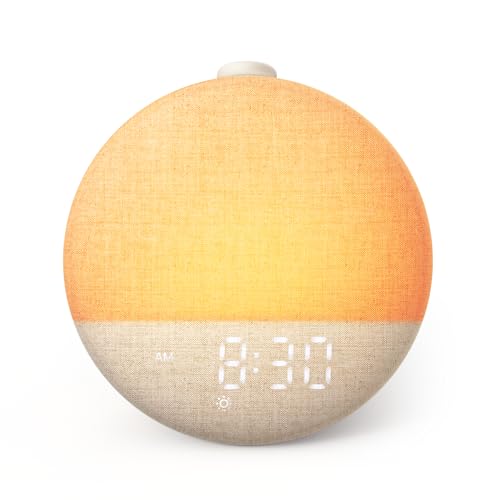 Dreamegg Sunrise 2 – Sunrise Alarm Clock, Sound Machine for Sleep, Favorites Mode, Sleep Routines, Dimmable Night Light, 29 Soothing Sounds, White Noise Machine, Wake Up Light for Bedrooms (Cream)
