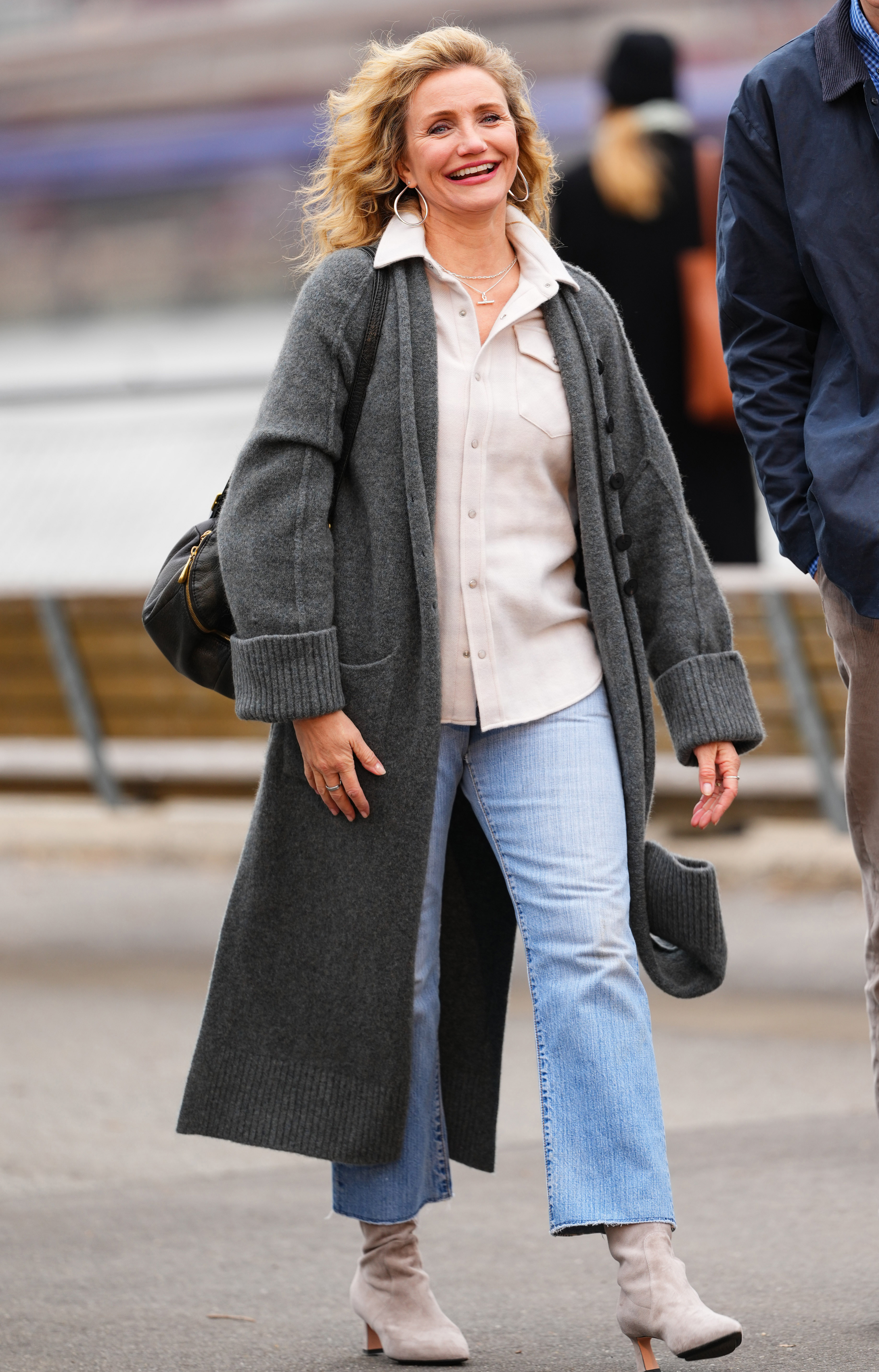 Cameron Diaz is seen on set on March 19, 2026 in New York City.