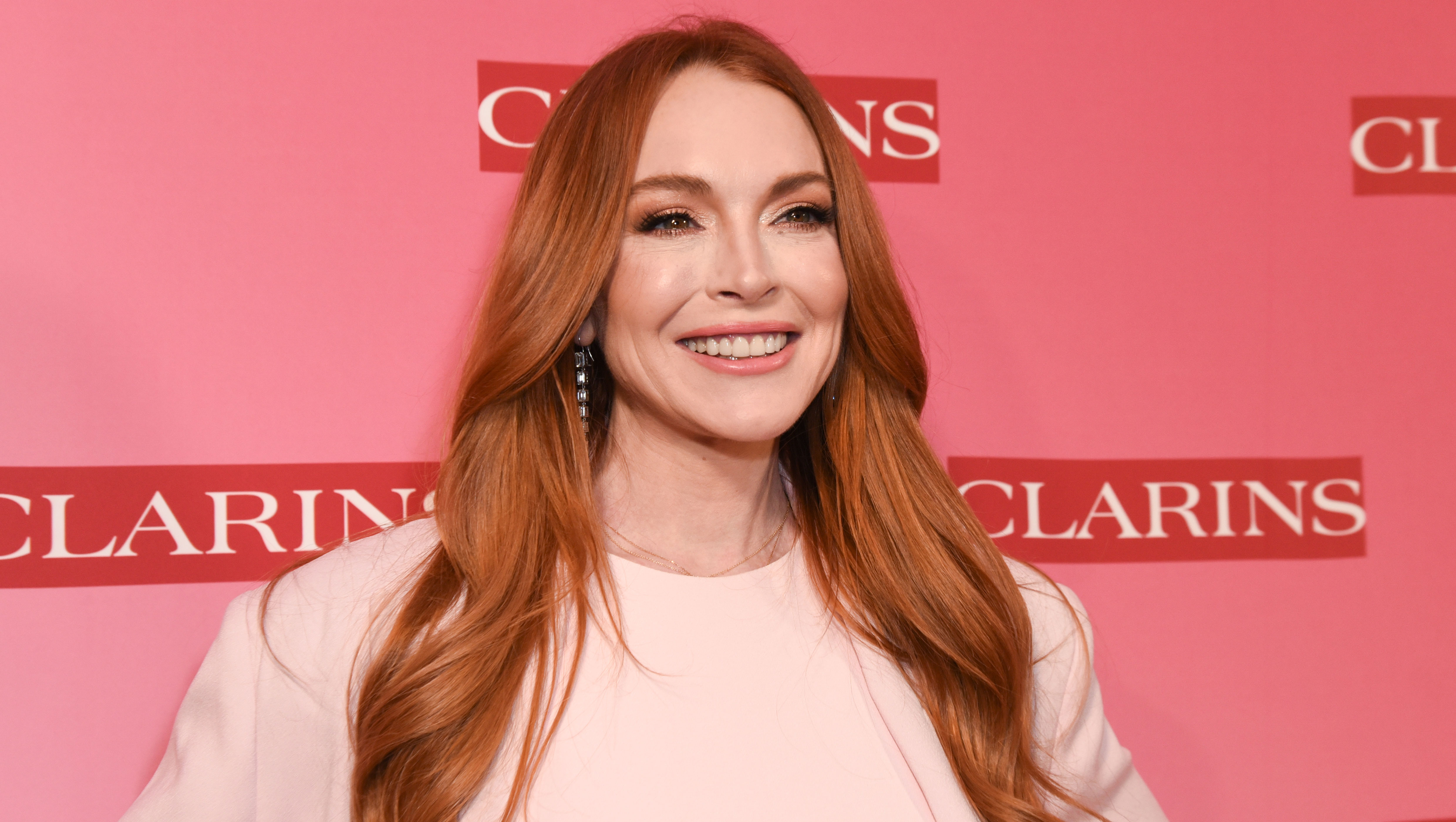 LOS ANGELES, CALIFORNIA - MARCH 15: Lindsay Lohan attends Clarins New Product Launch Party at Private Residence on March 15, 2024 in Los Angeles, California. (Photo by Olivia Wong/Getty Images)