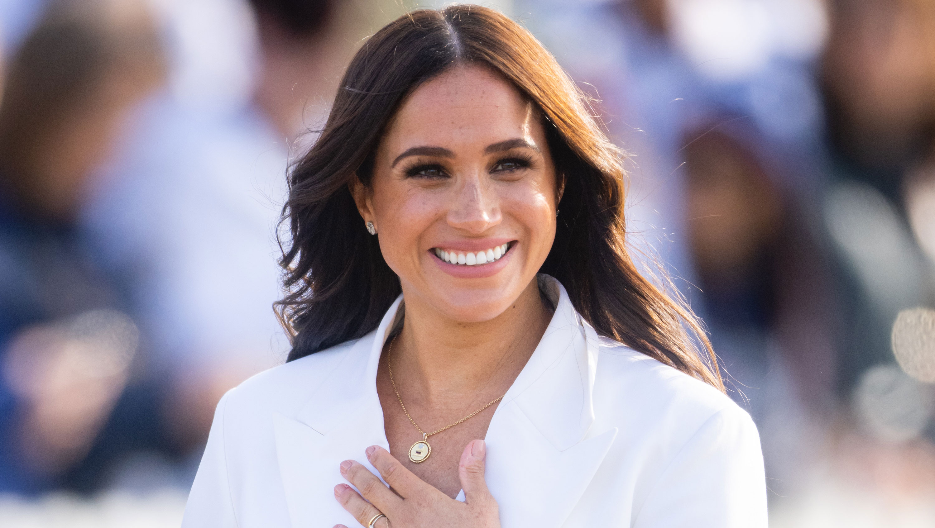 THE HAGUE, NETHERLANDS - APRIL 15: Meghan, Duchess of Sussex attends a reception for friends and family of competitors of the Invictus Games at Nations Home at Zuiderpark on April 15, 2022 in The Hague, Netherlands. (Photo by Samir Hussein/WireImage)