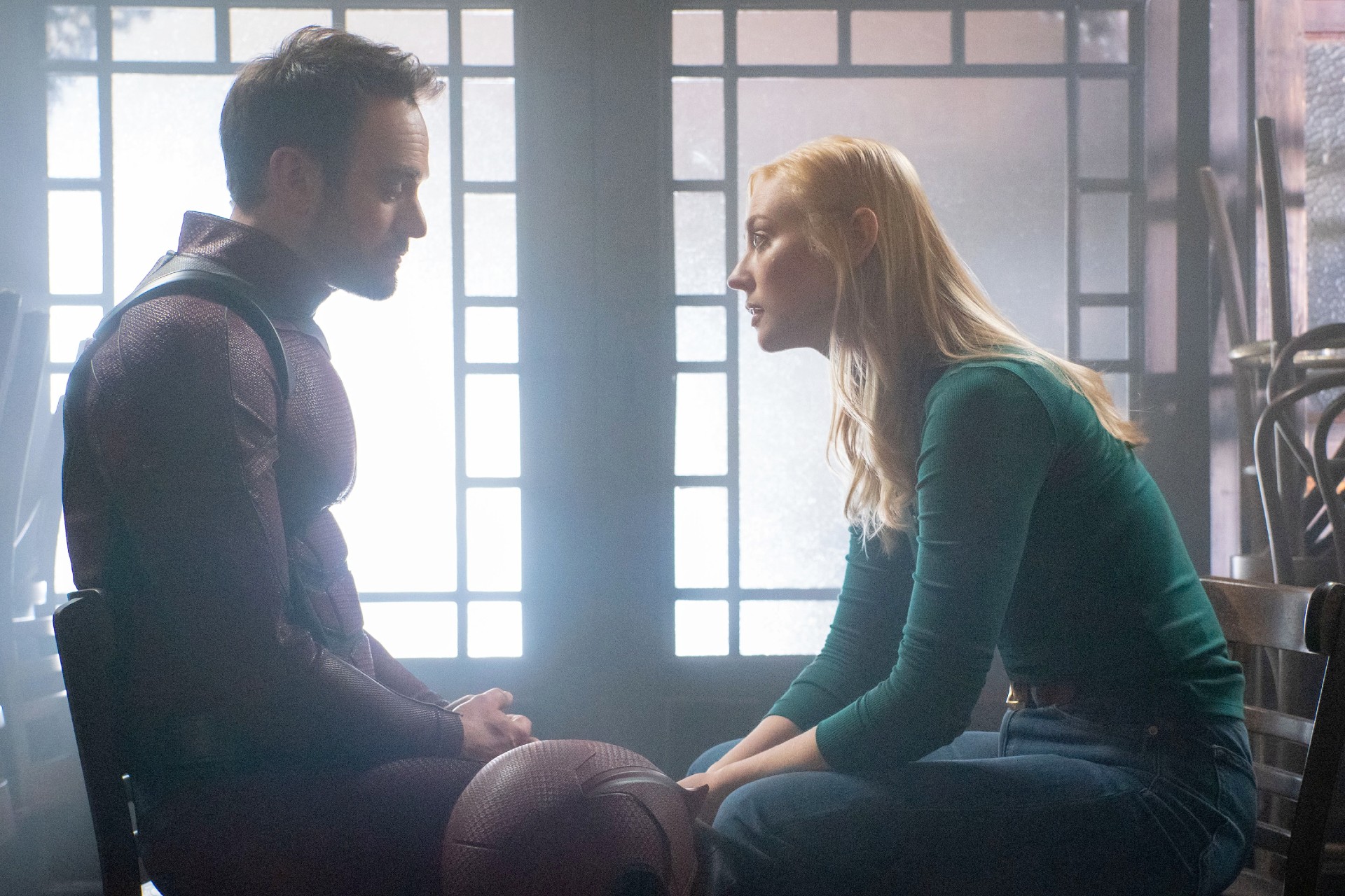 Charlie Cox and Deborah Ann Woll in Daredevil: Born Again season 1