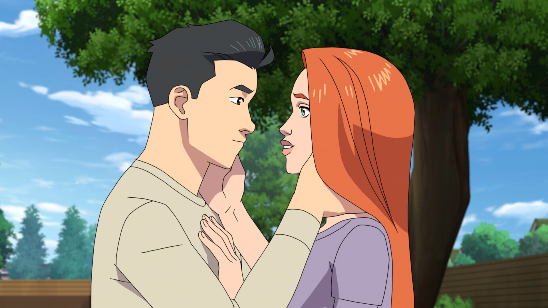Mark Grayson (voice: Steven Yeun), Atom Eve (voice: Gillian Jacobs) in Invincible season 4