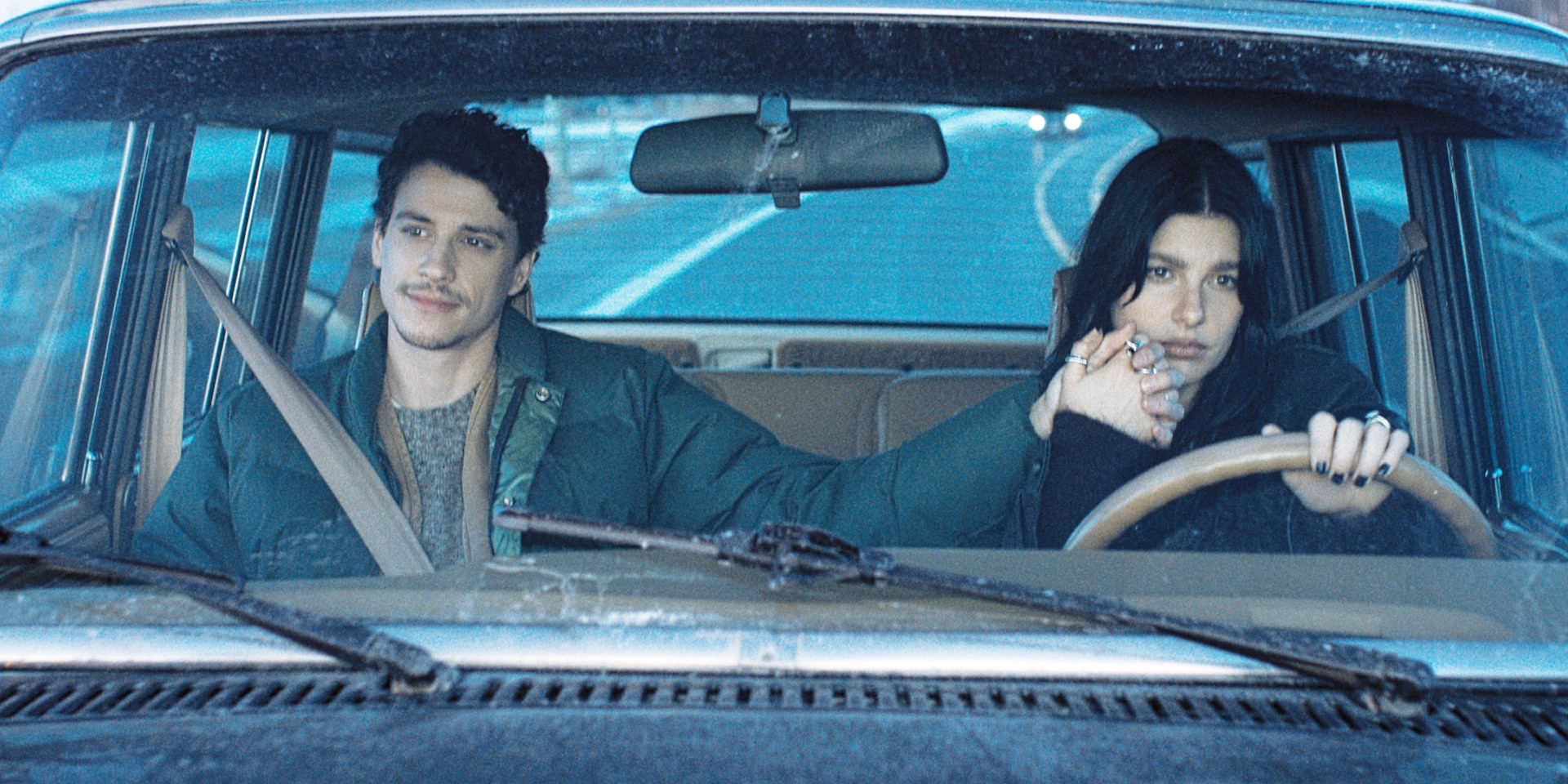 Adam DiMarco and Camila Morrone in Something Very Bad is Going to Happen