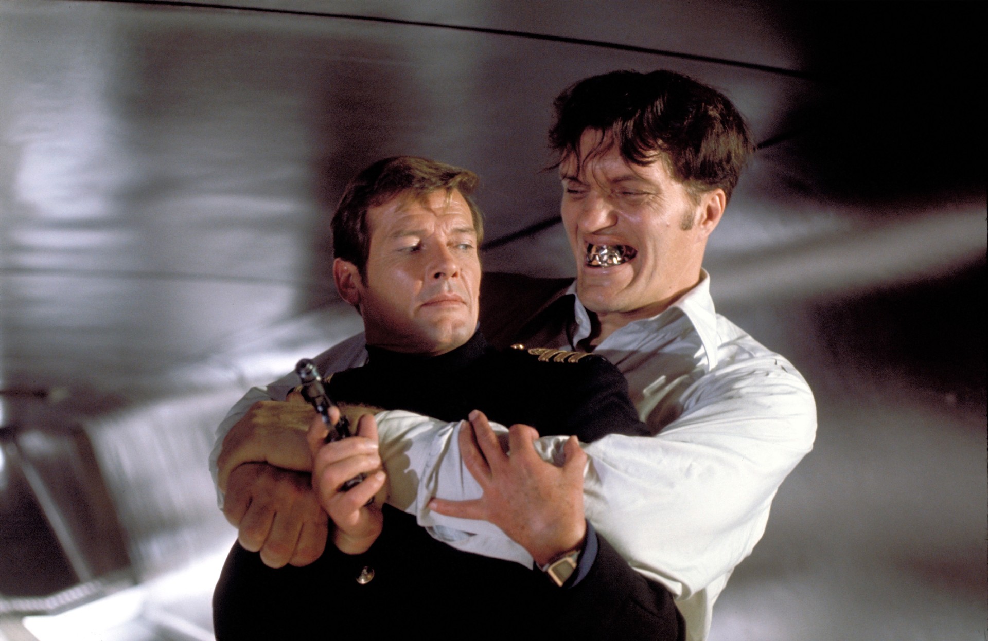 Roger Moore and Richard Kiel in The Spy Who Loved Me