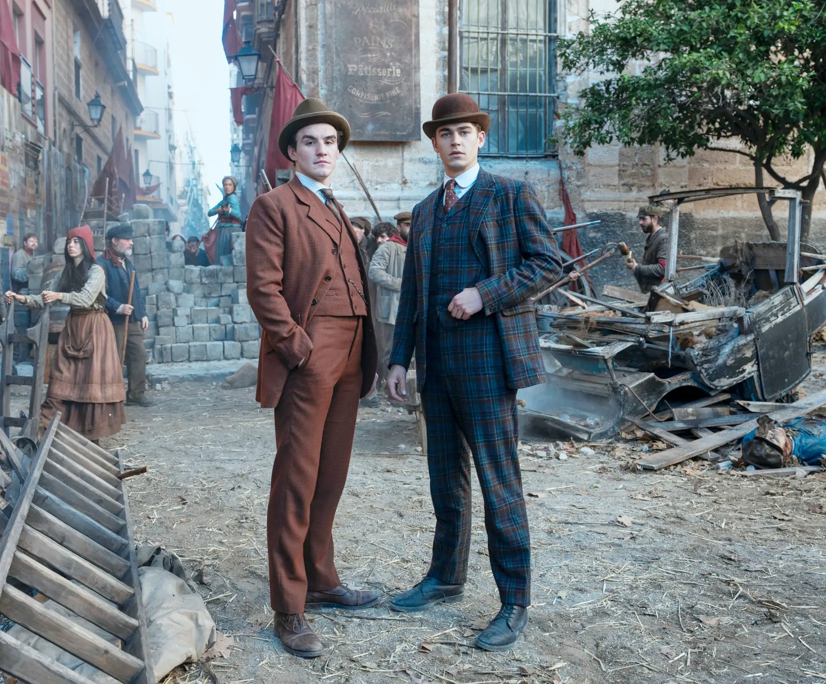 Donal Finn and Hero Fiennes Tiffin in Young Sherlock