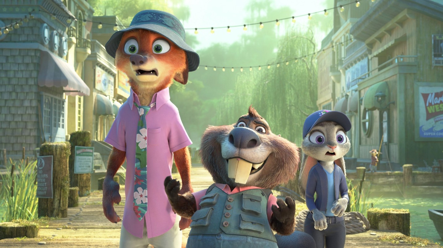 Nick Wilde (voice: Jason Bateman), Nibbles (voice: Fortune Feimster) and Judy Hopps (voice: Ginnifer Goodwin) in Zootopia 2