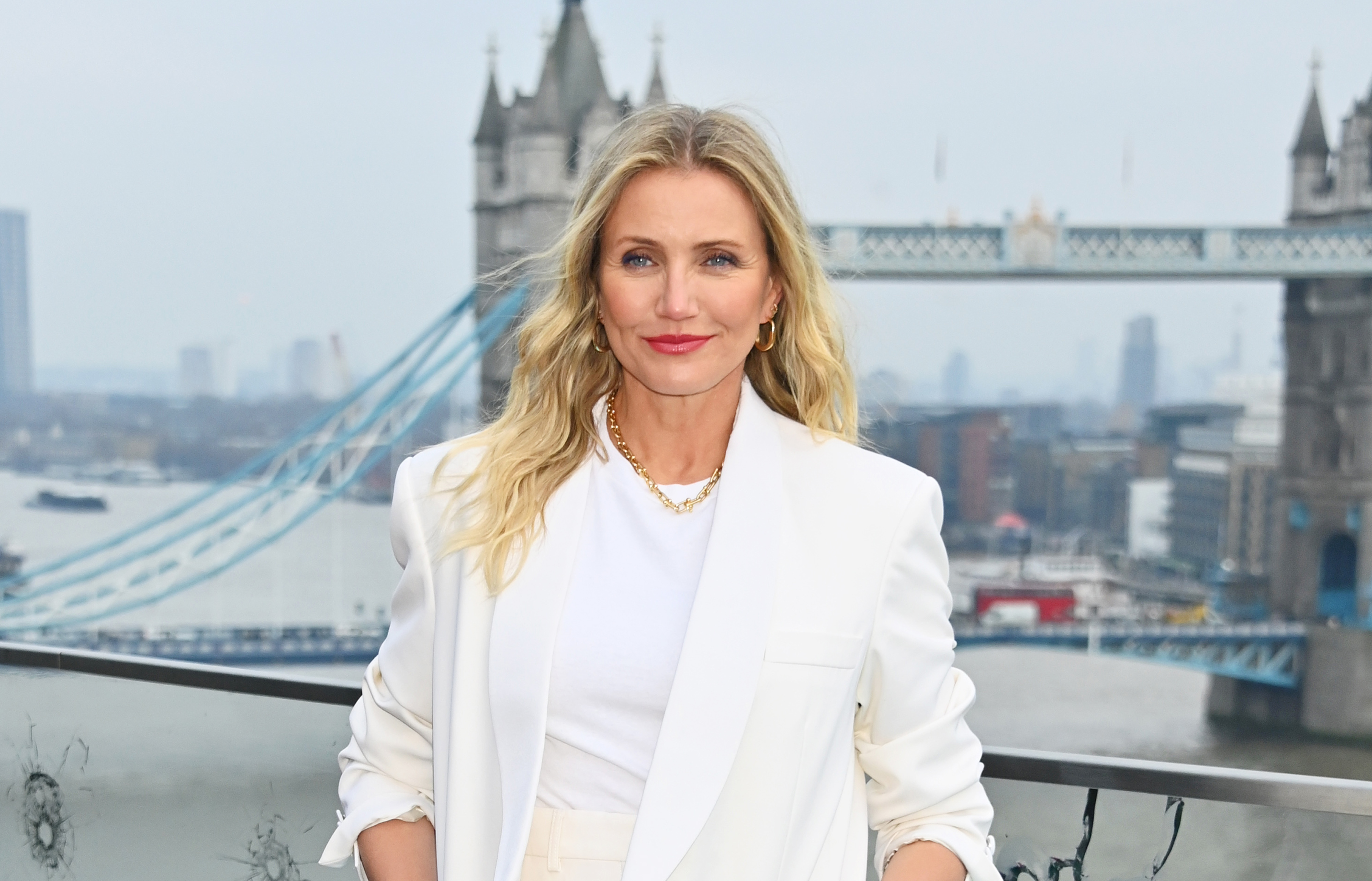 LONDON, ENGLAND - JANUARY 17: Cameron Diaz attends the London photocall for "Back In Action" at Cheval Three Quays on January 17, 2025 in London, England. (Photo by Dave Benett/WireImage)