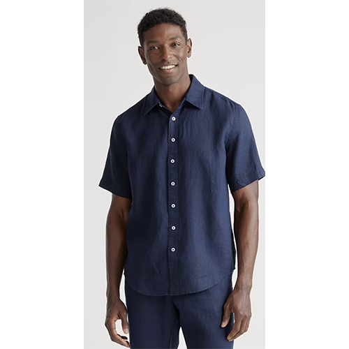 QUINCE 100% EUROPEAN LINEN RELAXED SHORT SLEEVE SHIRT