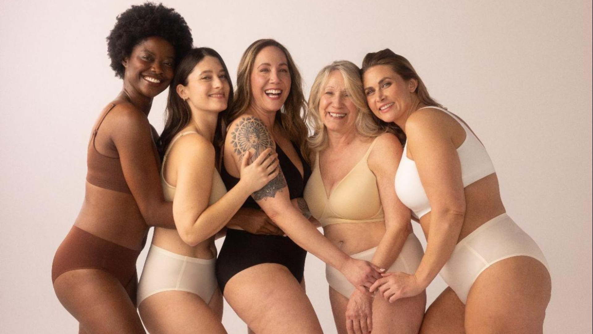 Women wearing a Truekind wireless bra designed for everyday comfort and support