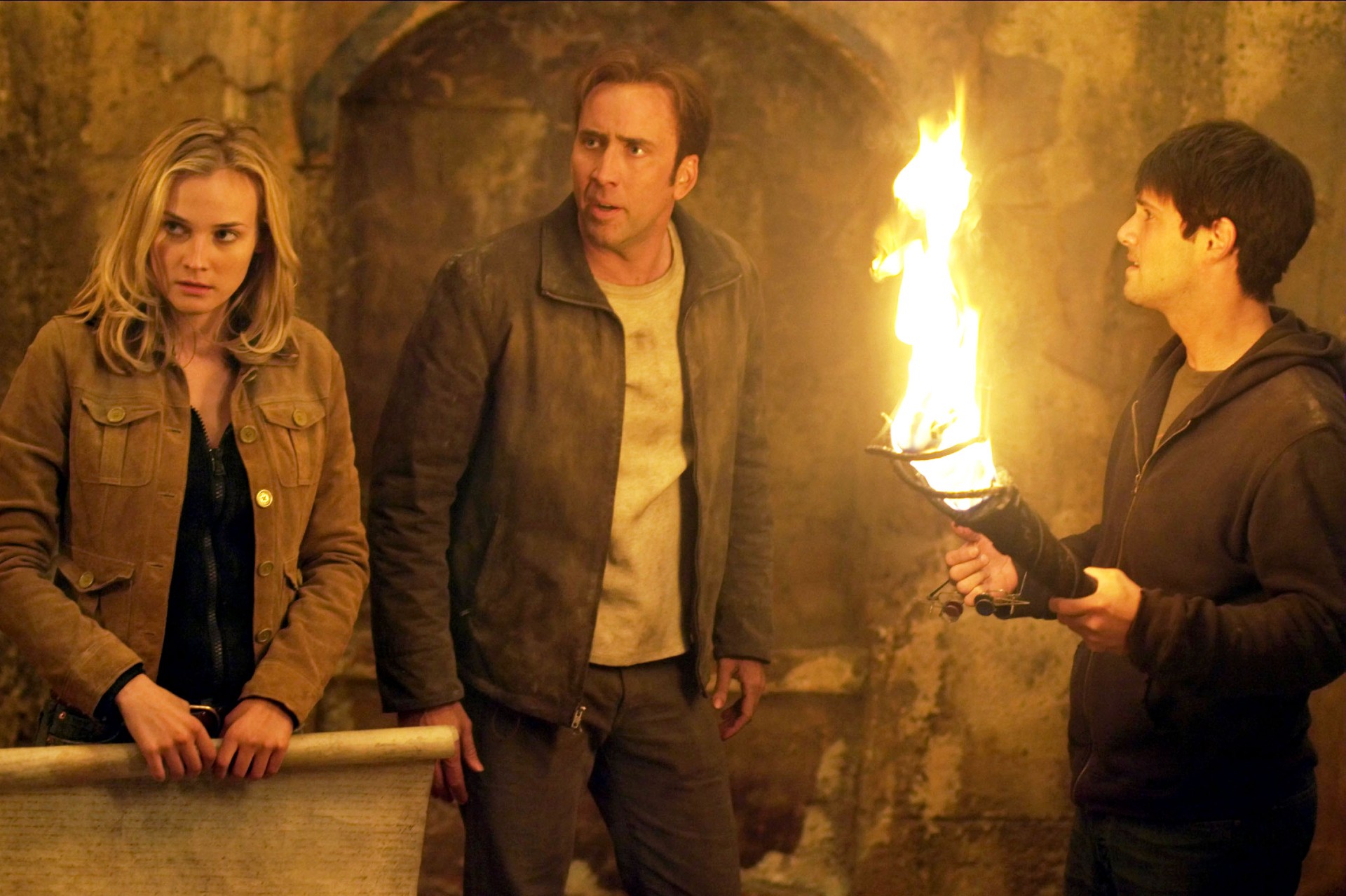 Diane Kruger, Nicolas Cage, Justin Bartha in National Treasure