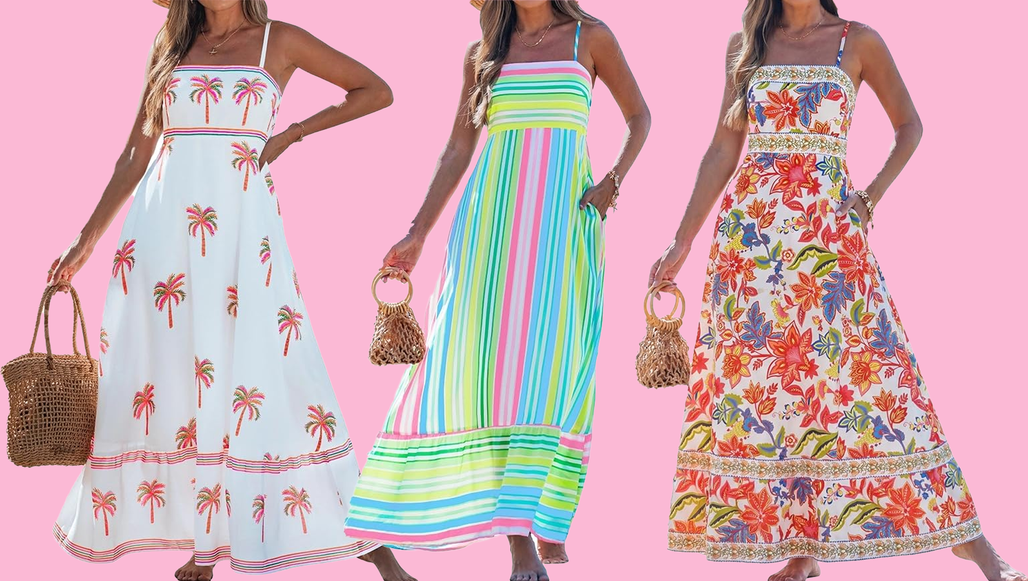 Colorful and beachy summer maxi dresses