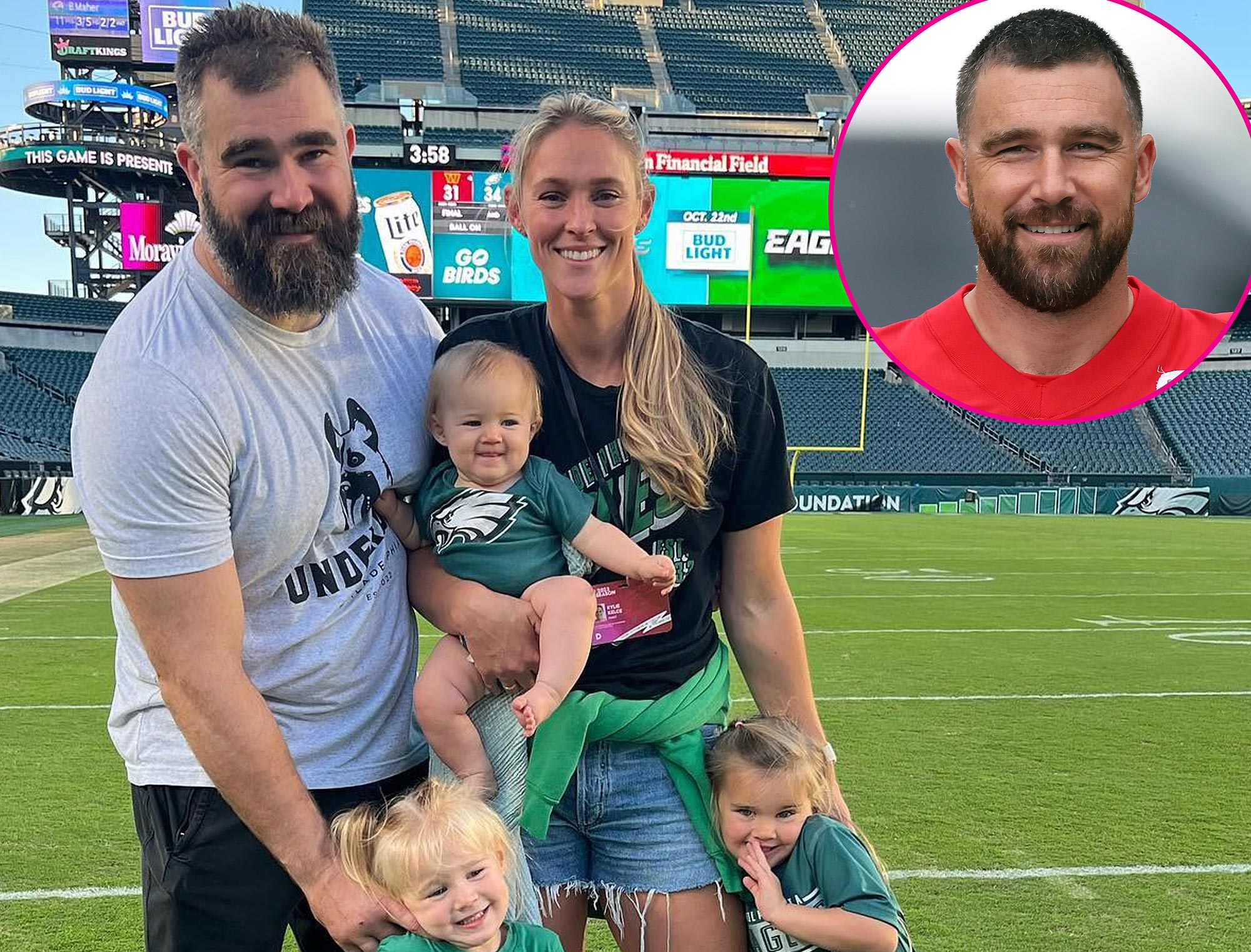 Kylie Kelces Daughters Have Travis Kelce Wrapped Around Their Finger