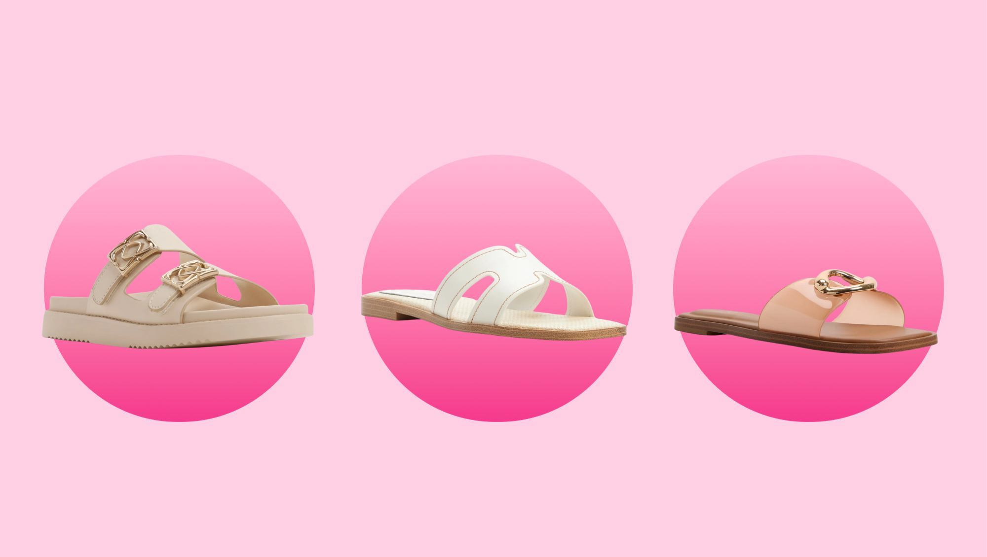 Beige, white and jelly chic shoes from Aldo