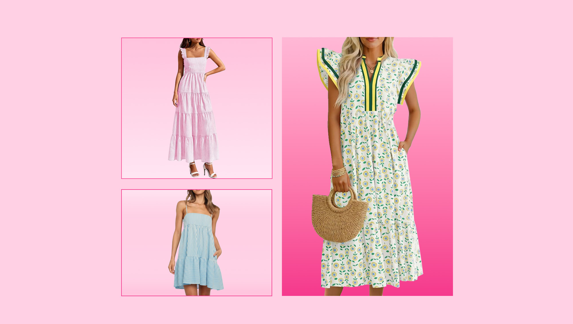 pink, yellow and blue dress