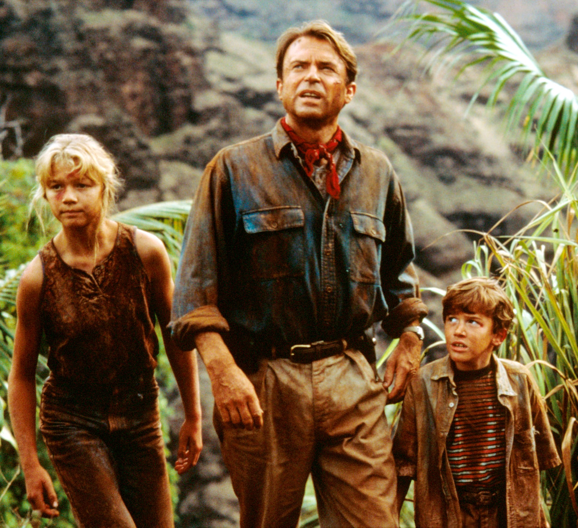 Ariana Richards, Sam Neill, Joseph Mazzello in Jurassic Park