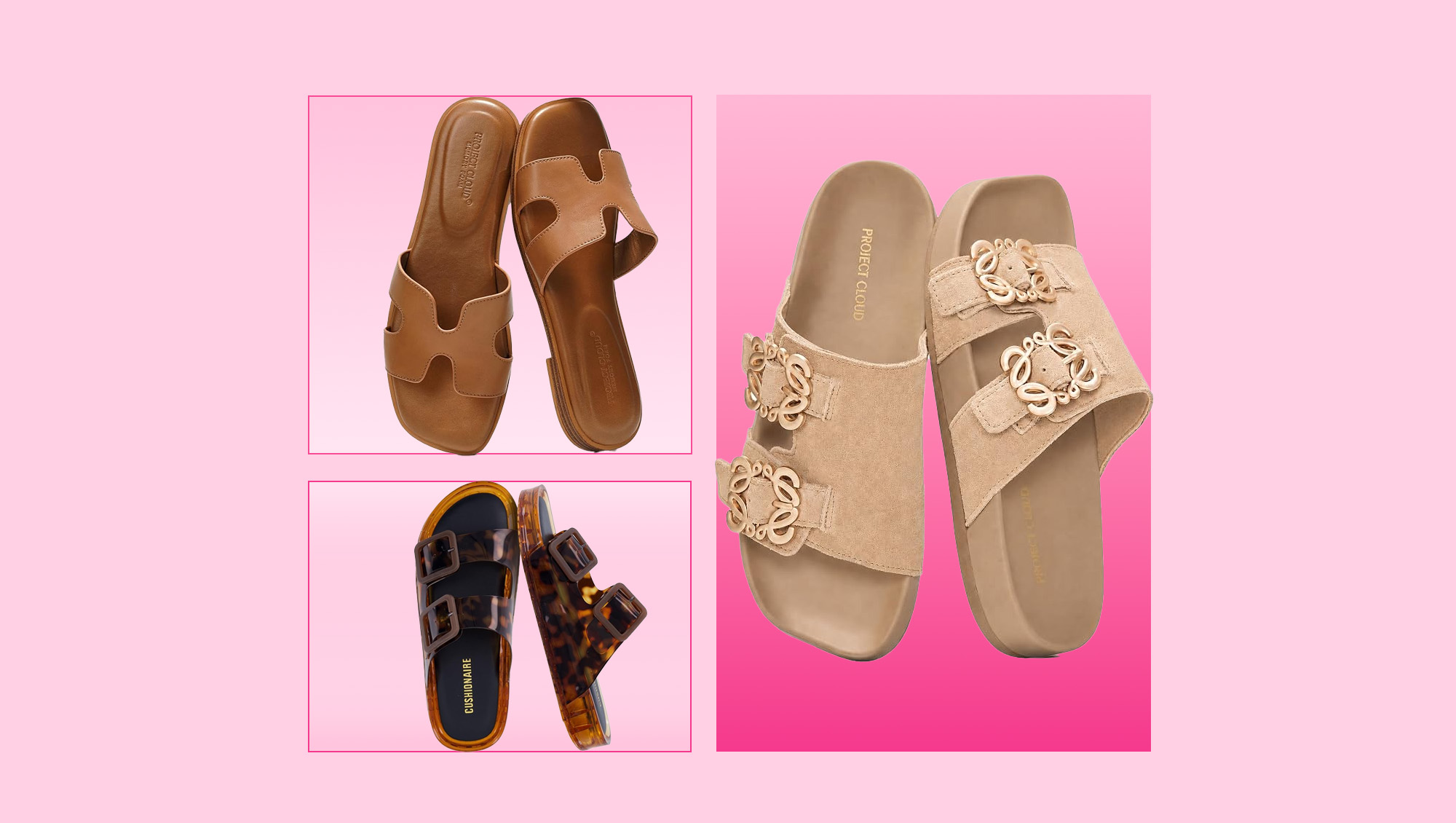 Brown, Tan and Tortoiseshell sandals