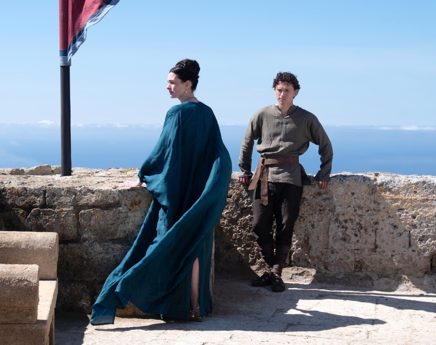 Anne Hathaway and Tom Holland in The Odyssey