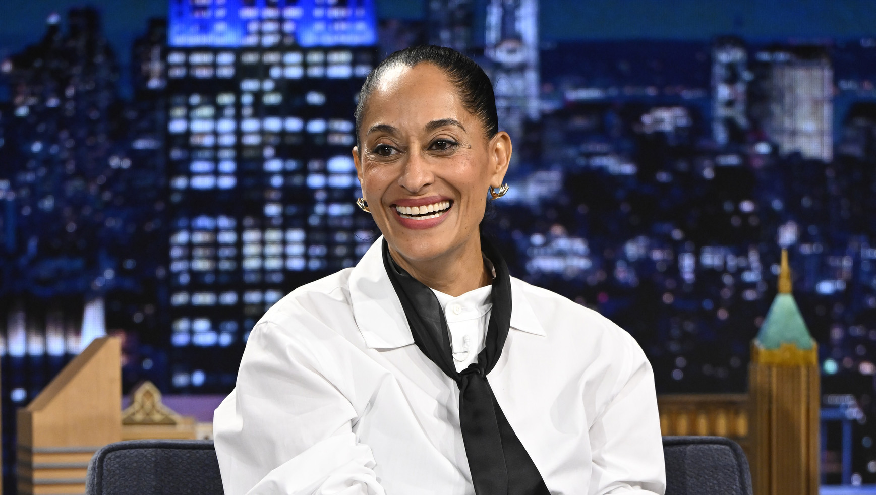 THE TONIGHT SHOW STARRING JIMMY FALLON -- Episode 2309 -- Pictured: Actress Tracee Ellis Ross during an interview on Tuesday, June 23, 2026 -- (Photo by: Todd Owyoung/NBC via Getty Images)