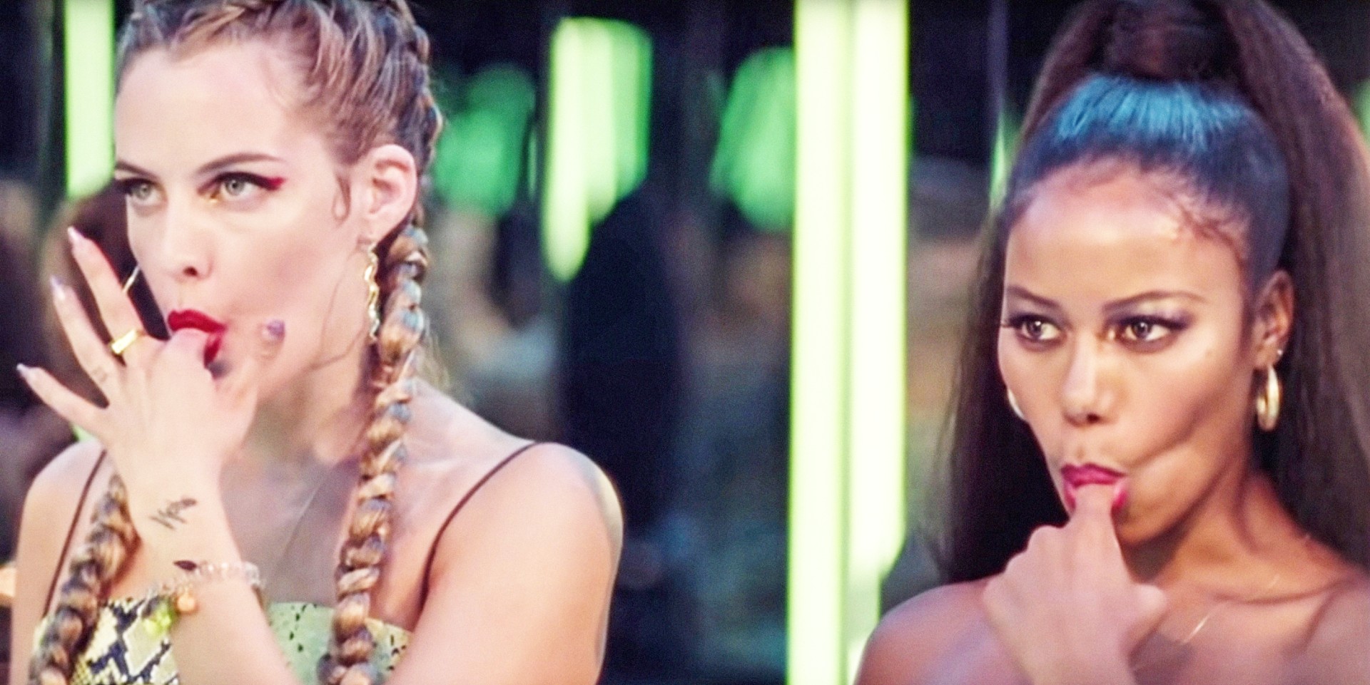 Riley Keough, Taylour Paige in Zola