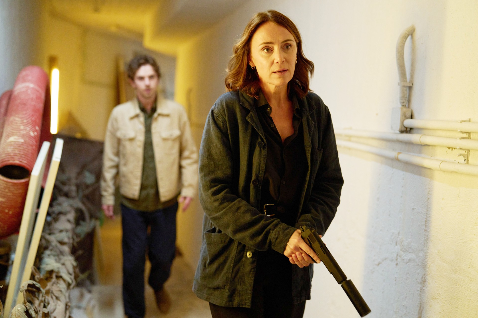 Freddie Highmore, Keeley Hawes in The Assassin