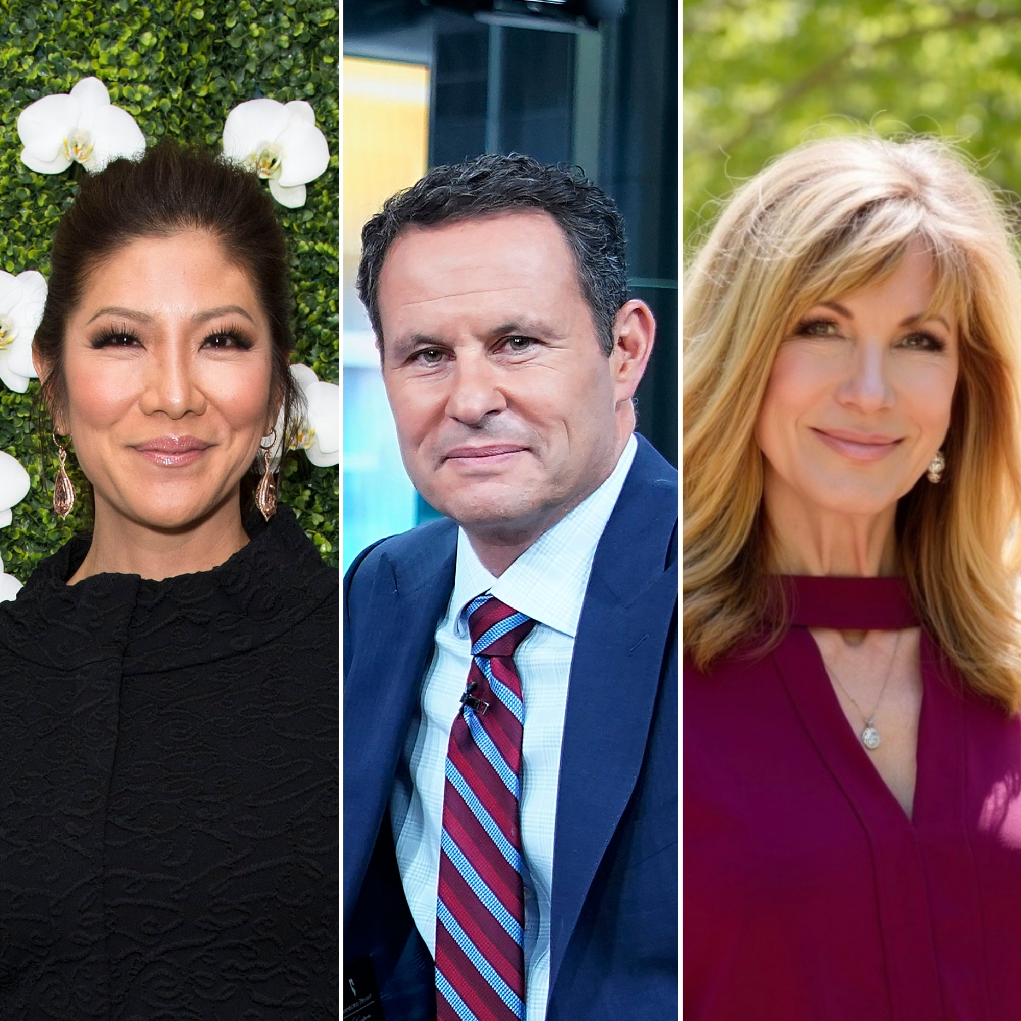 A split image of Julie Chen Moonves, Brian Kilmeade and Leeza Gibbons.