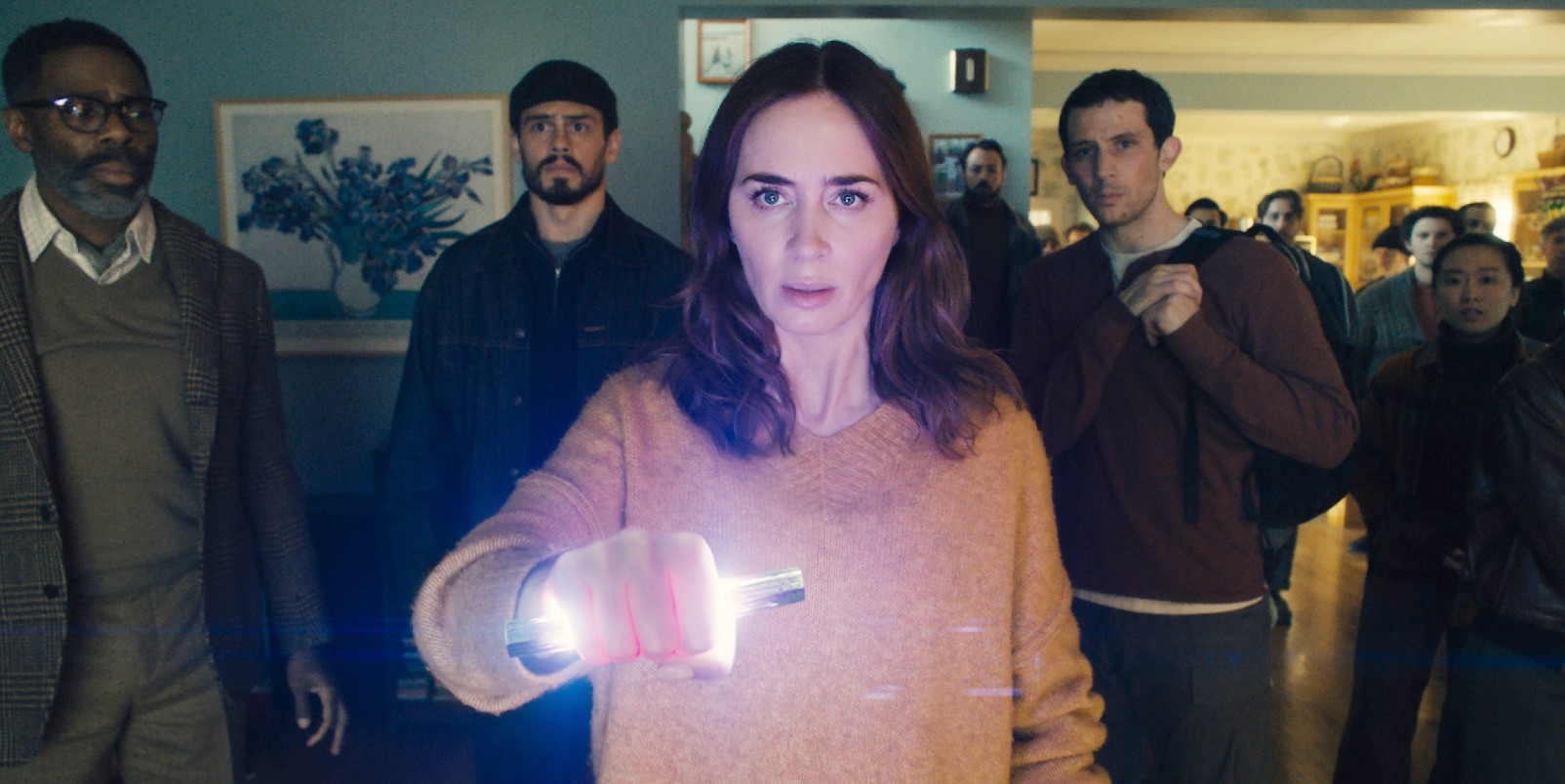 Colman Domingo, Tommy Martinez, Emily Blunt and Josh O'Connor in Disclosure Day