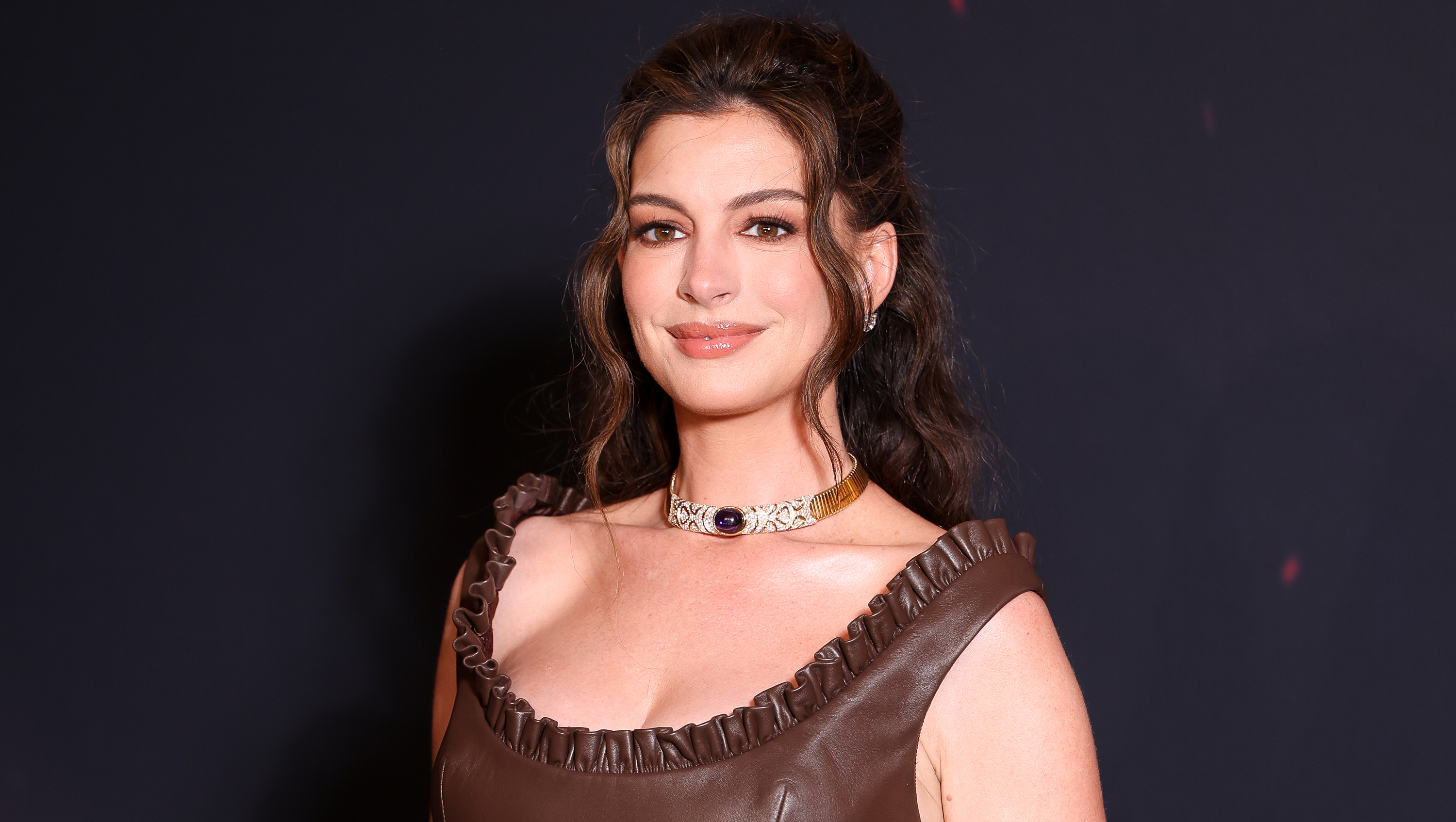 PARIS, FRANCE - JULY 08: Anne Hathaway attends "The Odyssey" Paris Premiere on July 08, 2026 in Paris, France. (Photo by Marc Piasecki/WireImage)