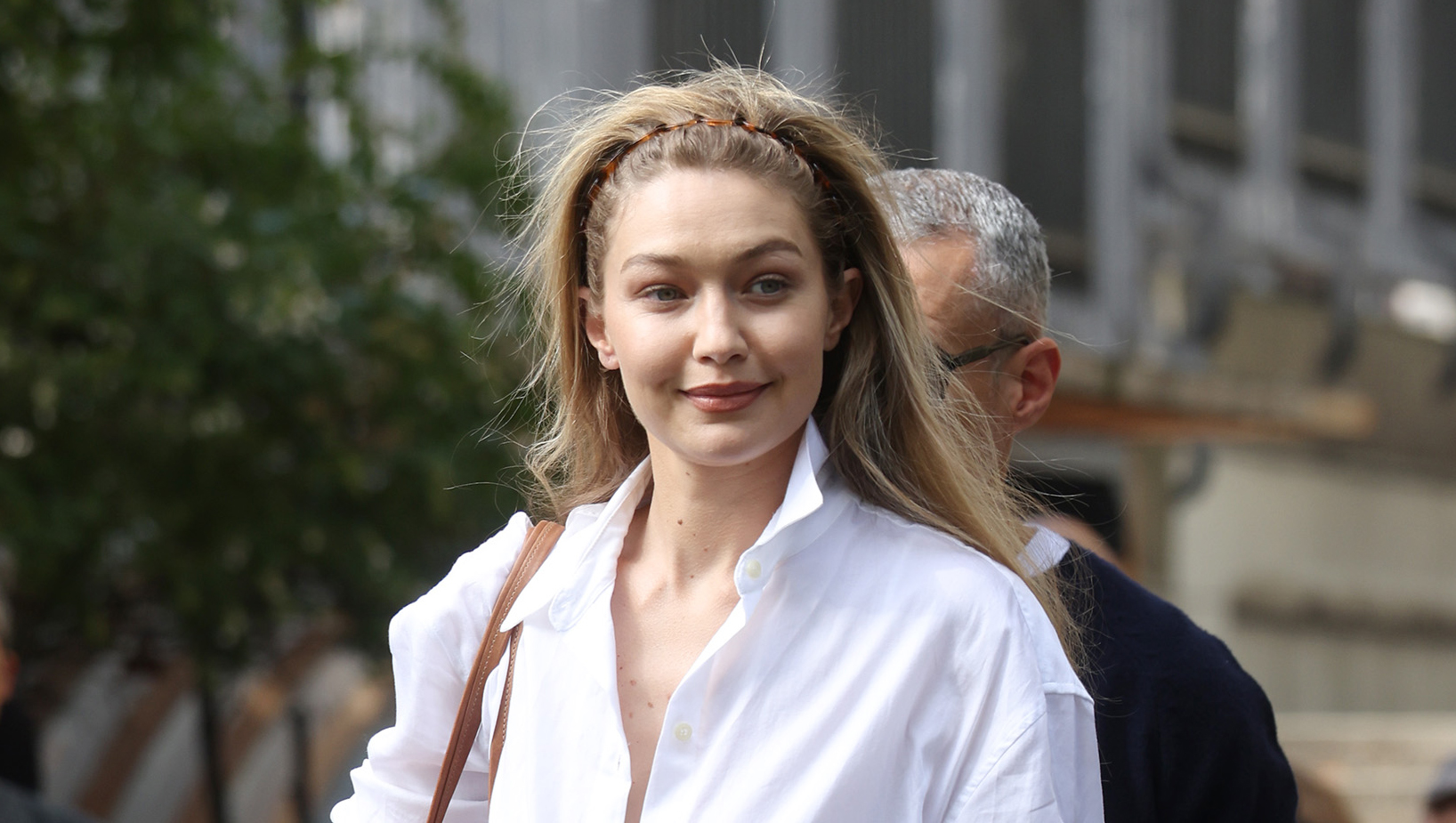 PARIS, FRANCE - OCTOBER 04: Gigi Hadid leaving backstage at Miu Miu during Day Seven of Paris Fashion Week - Womenswear Spring/Summer 2027 on October 04, 2026 in Paris, France. (Photo by Neil Mockford/GC Images)