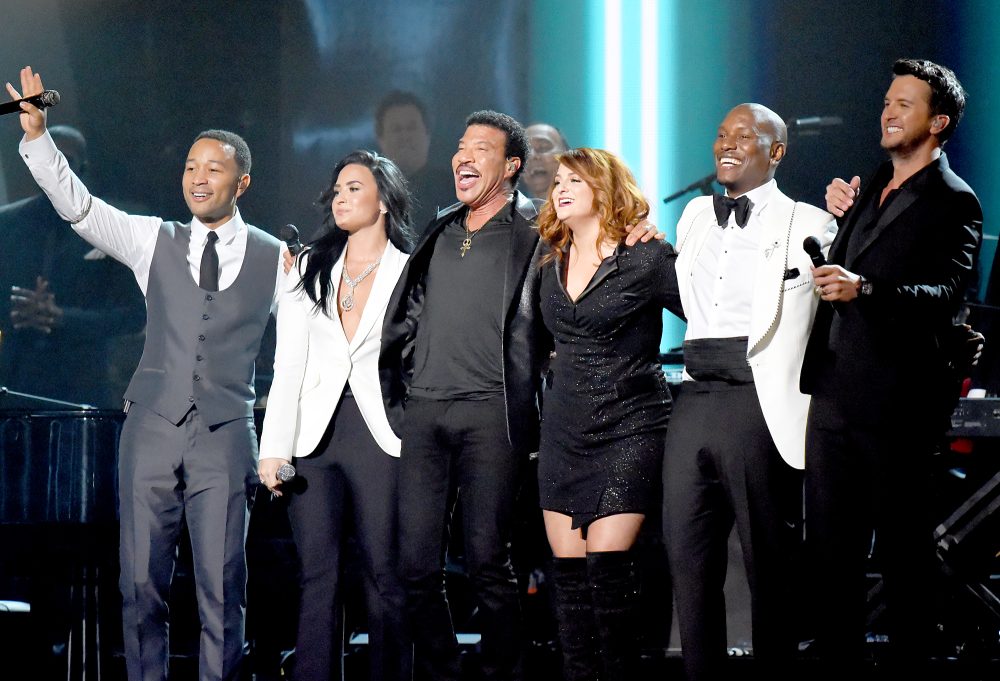 John Legend, Demi Lovato, Lionel Richie, Meghan Trainor, Tyrese Gibson and Luke Bryan