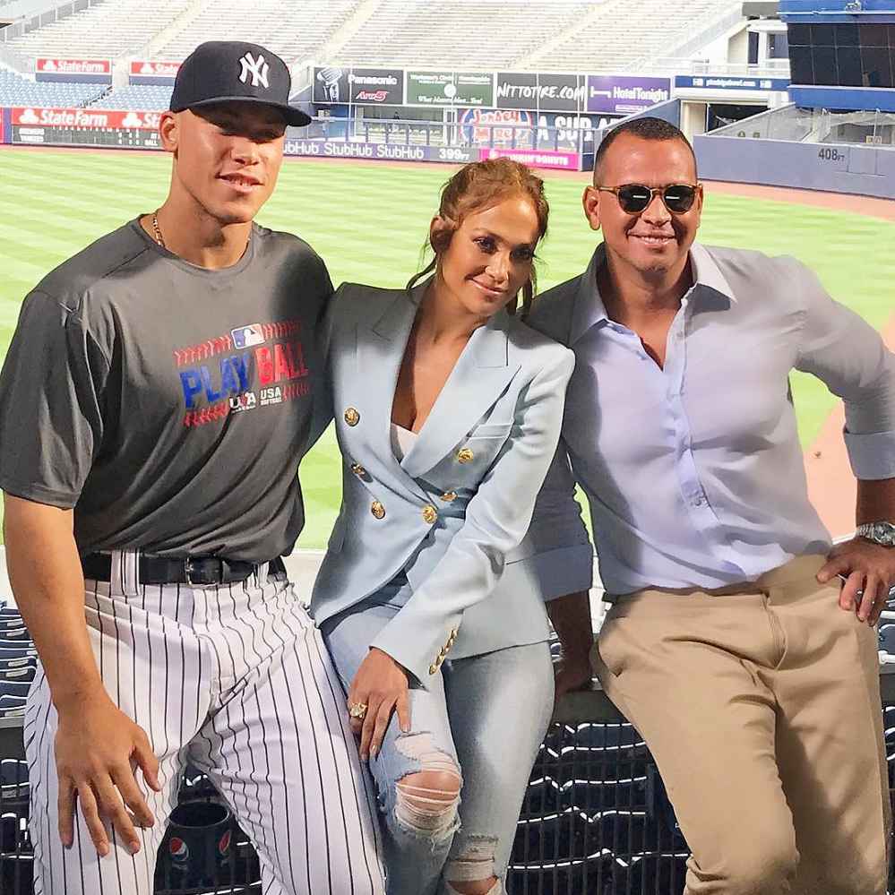 Aaron Judge, Jennifer Lopez and Alex Rodriguez