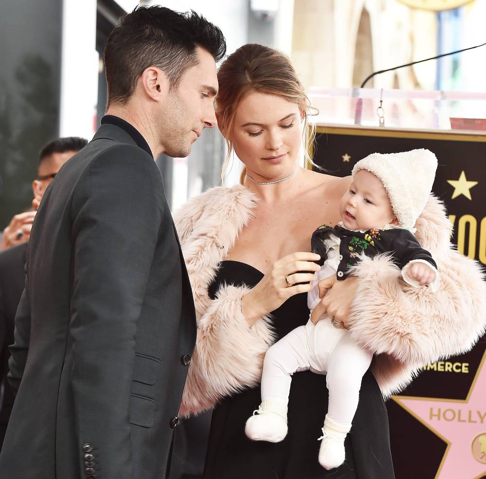 Adam Levine, Behati Prinsloo and Dusty Rose Levine