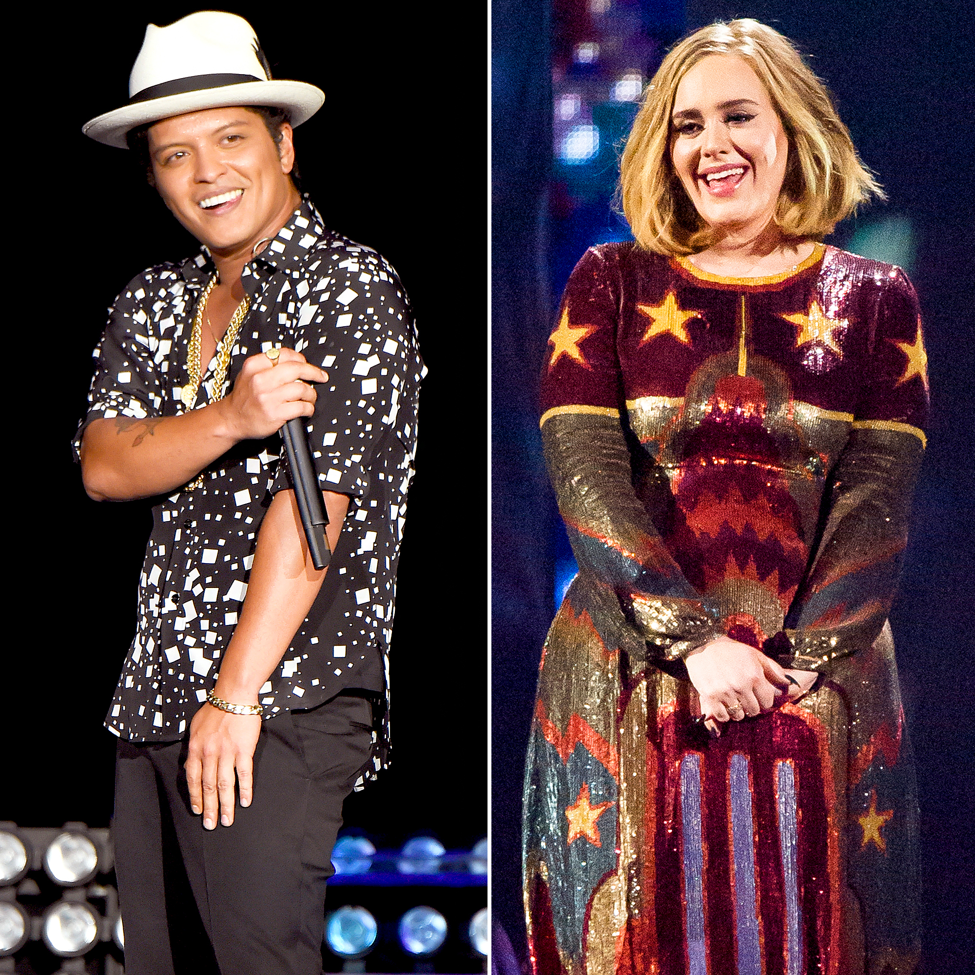 Bruno Mars and Adele