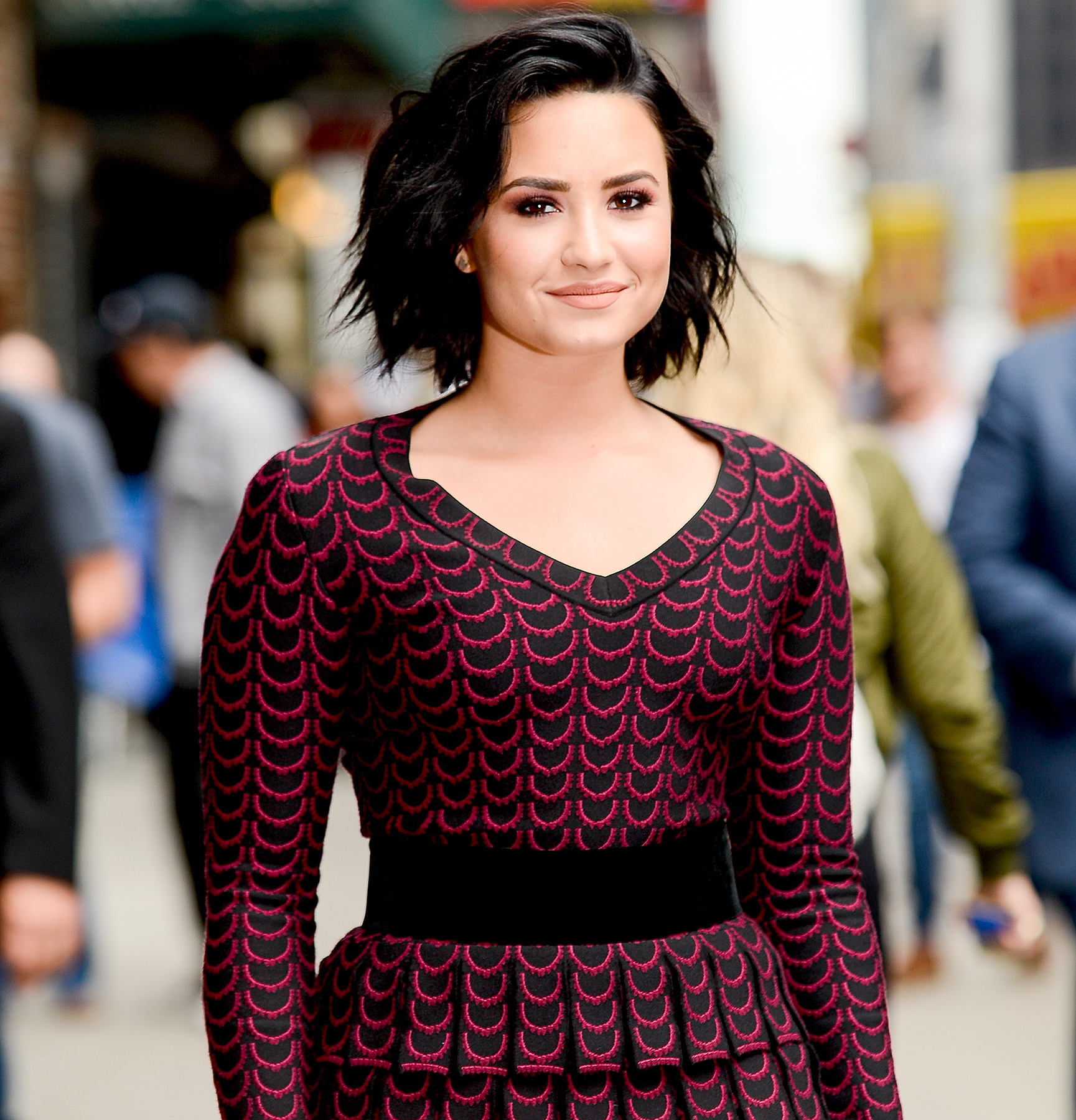 Demi Lovato leaves "The Late Show With Stephen Colbert" taping at the Ed Sullivan Theater on June 16, 2016 in New York City.