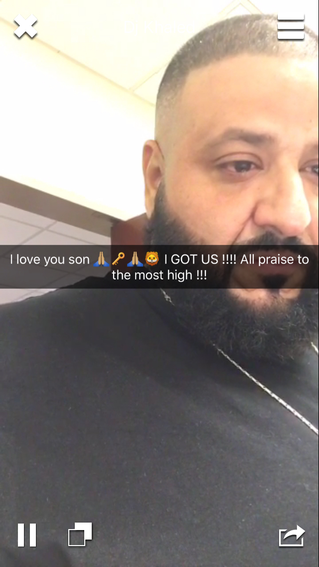 DJ Khaled cried tears of joy as his son was born