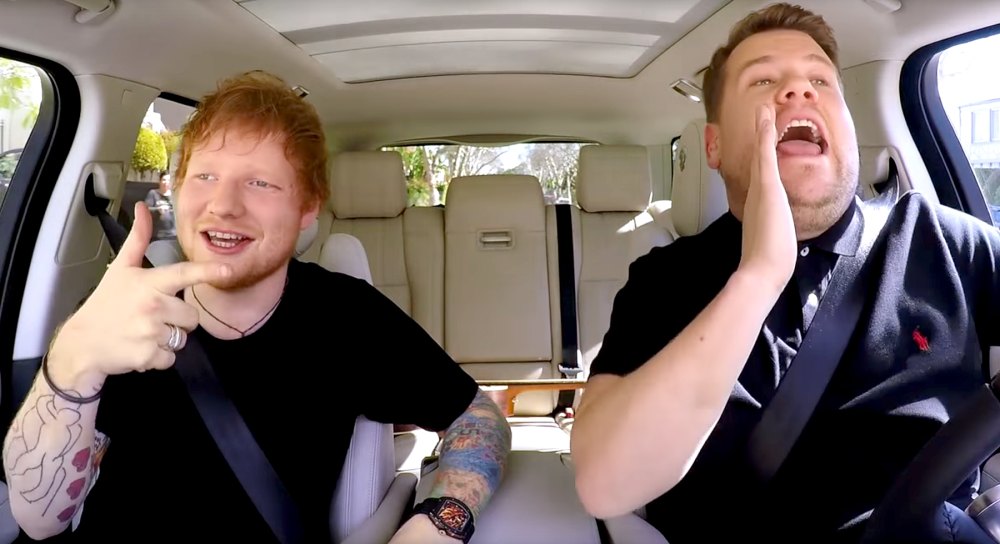 Ed Sheeran and James Corden