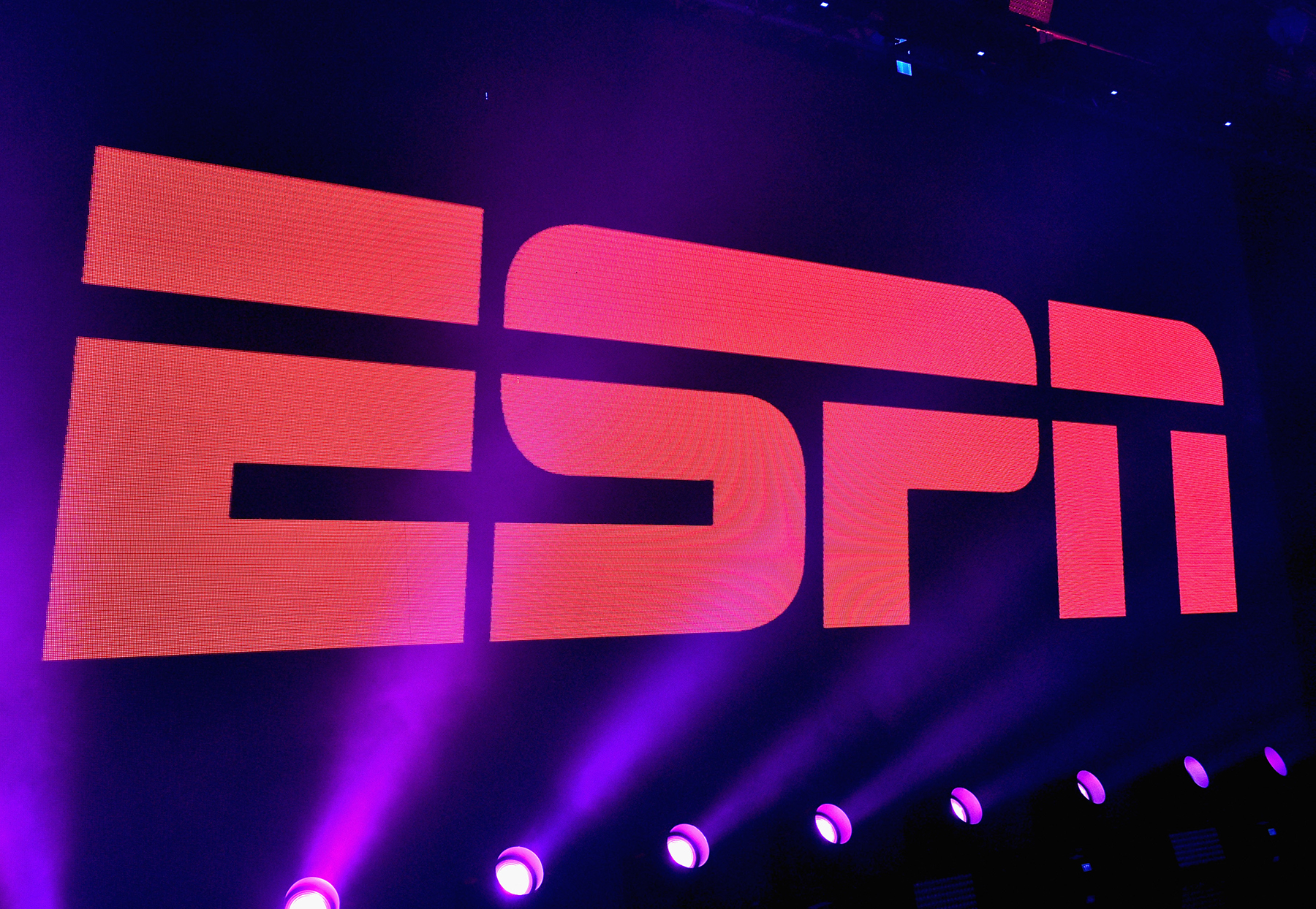 ESPN logo during ESPN The Party in San Francisco on February 5, 2016.