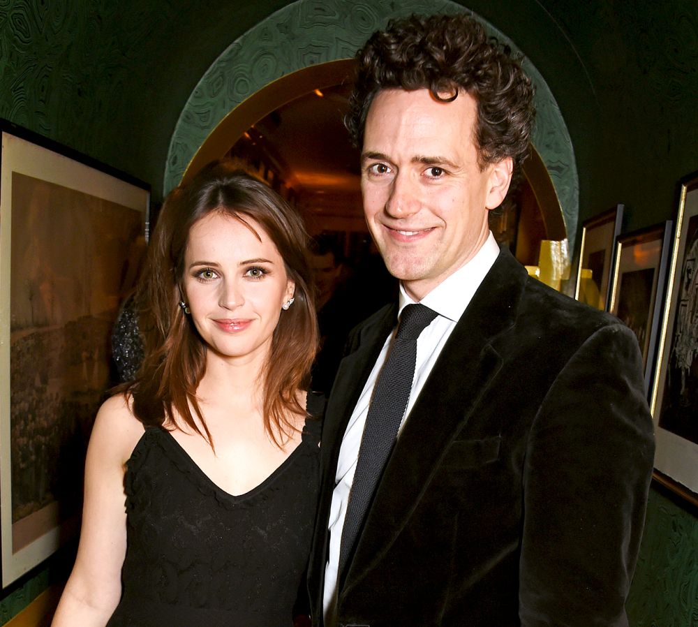 Felicity Jones and Charles Guard attend a pre BAFTA party hosted by Charles Finch and Chanel at Annabel's on February 11, 2017 in London, England.