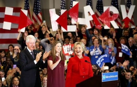 Bill, Hillary and Chelsea Clinton