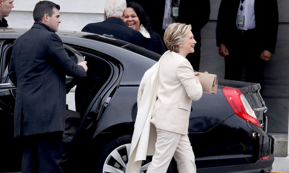 Former US President Bill Clinton and former Secretary of State Hillary Clinton arrive near the east front steps of the Capitol Building before President-elect Donald Trump is sworn in at the 58th Presidential Inauguration on Capitol Hill in Washington, D. on January 20, 2017.