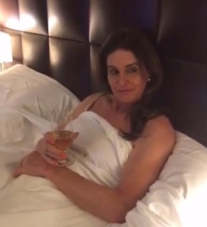 Caitlyn Jenner smiles seductively in Kylie Jenner's Snapchat movie