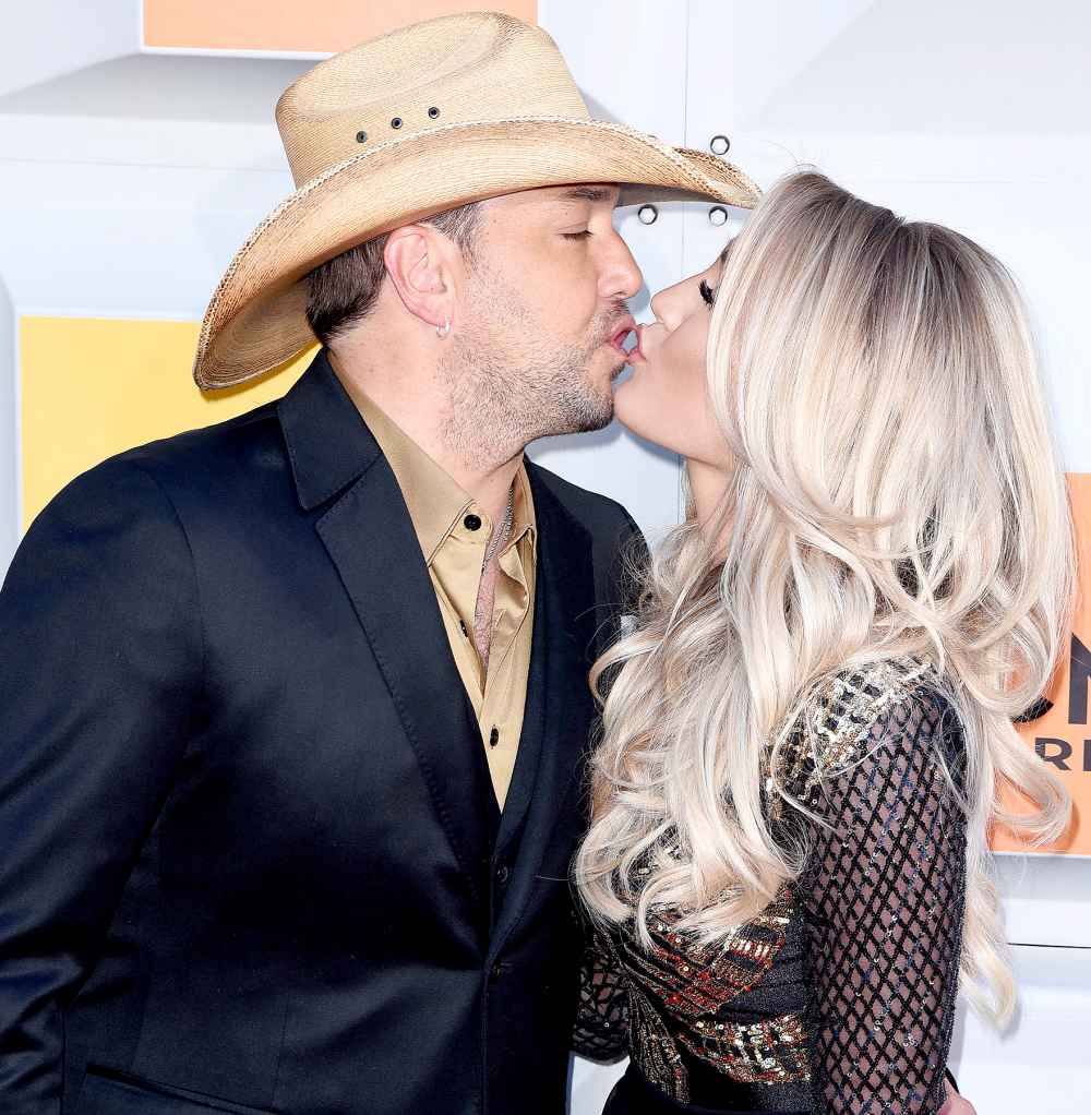 Jason Aldean and Brittany Kerr attend the 51st Academy of Country Music Awards.