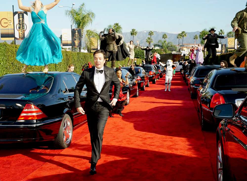 Jimmy Fallon performs in the opening sequence for the 74th Annual Golden Globe Awards at the Beverly Hilton Hotel on Jan. 8, 2017, in Beverly Hills.