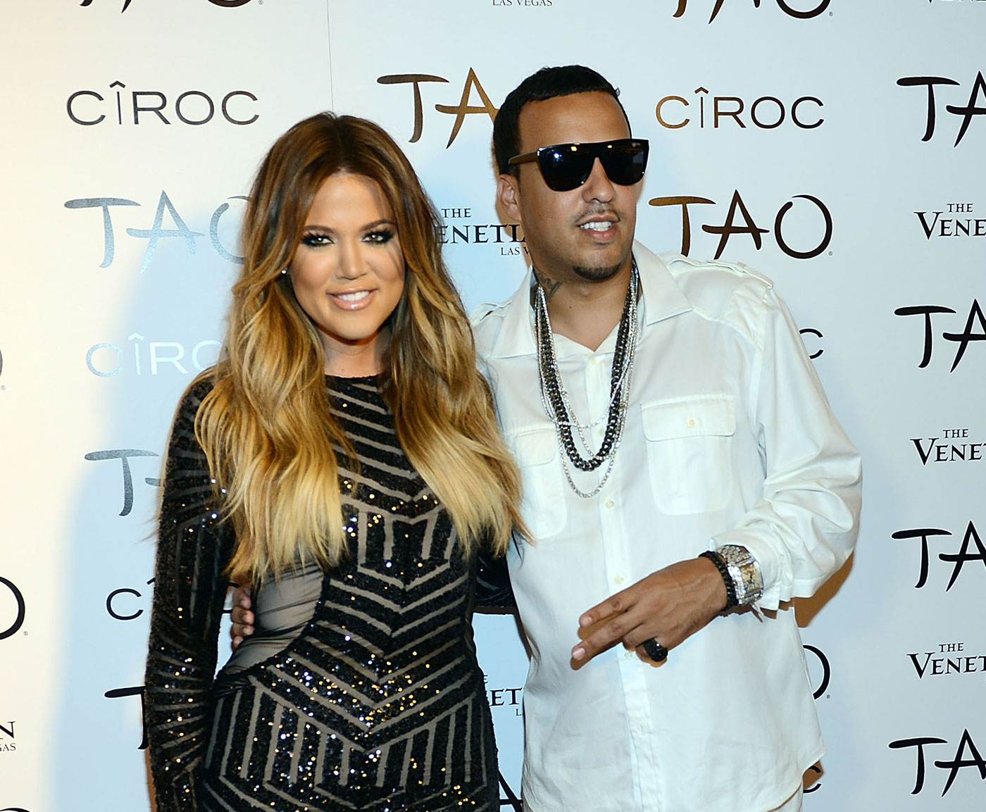 Khloe Kardashian and French Montana at Khloe Kardashian's 30th birthday party in Las Vegas